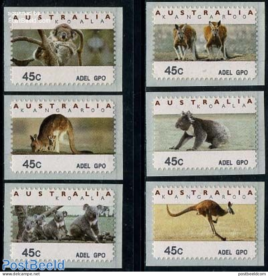 Australia 1994 Animals 6v, Automat Stamps, Mint NH, Nature - Animals (others & Mixed) - Automat Stamps - Ongebruikt