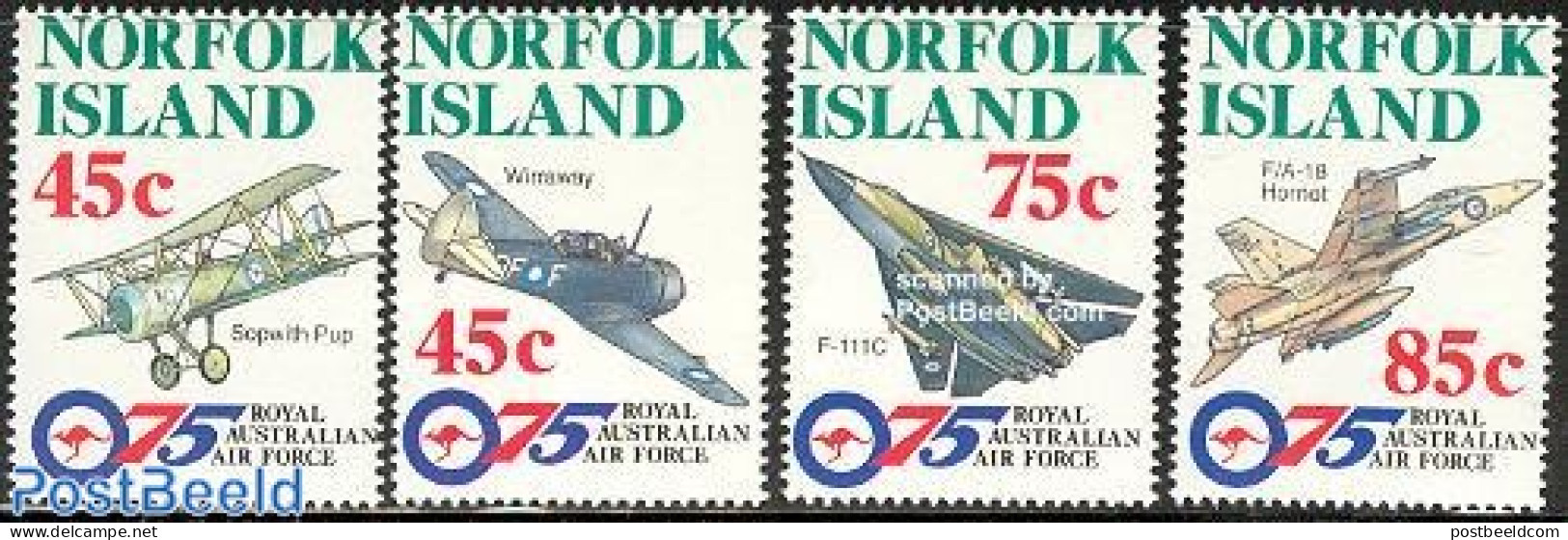 Norfolk Island 1996 Australian Air Force 4v, Mint NH, Transport - Aircraft & Aviation - Aerei