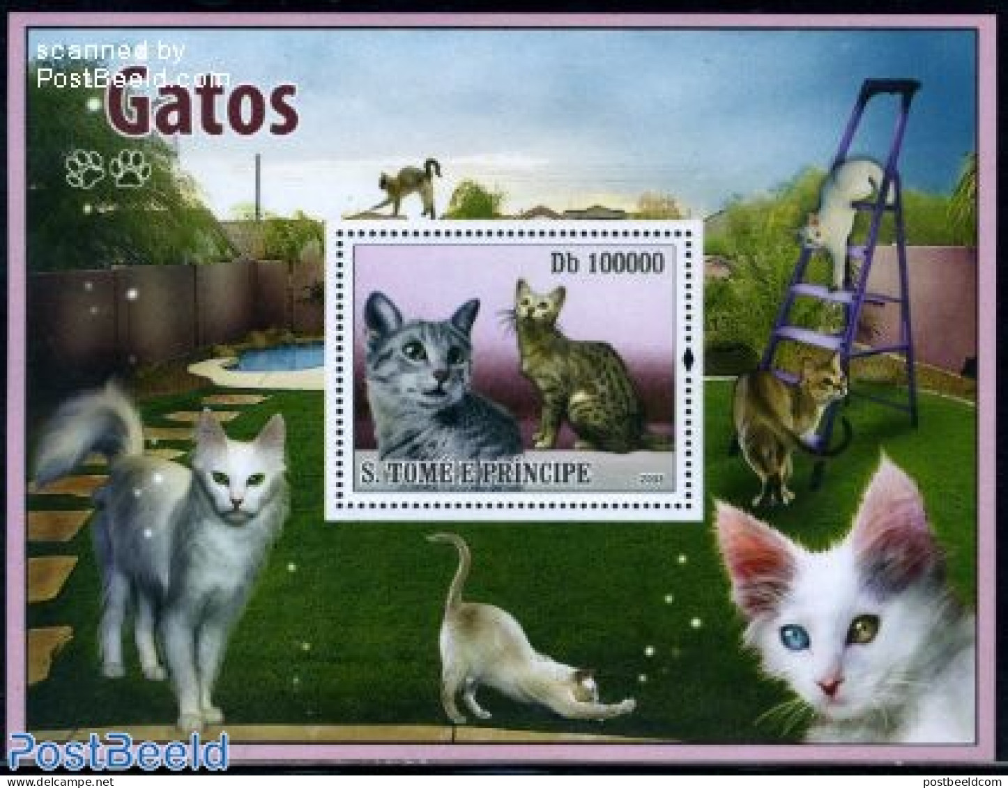 Sao Tome/Principe 2008 Cats S/s, Mint NH, Nature - Cats - Sao Tomé E Principe