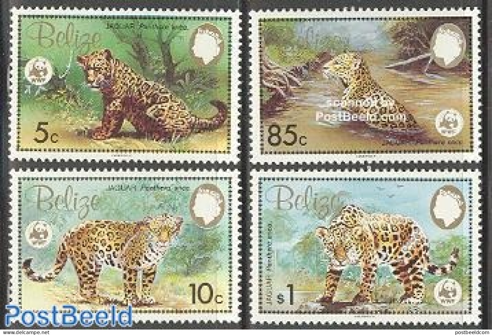 Belize/British Honduras 1983 WWF, Jaguar 4v, Mint NH, Nature - Animals (others & Mixed) - Cat Family - World Wildlife .. - Britisch-Honduras (...-1970)