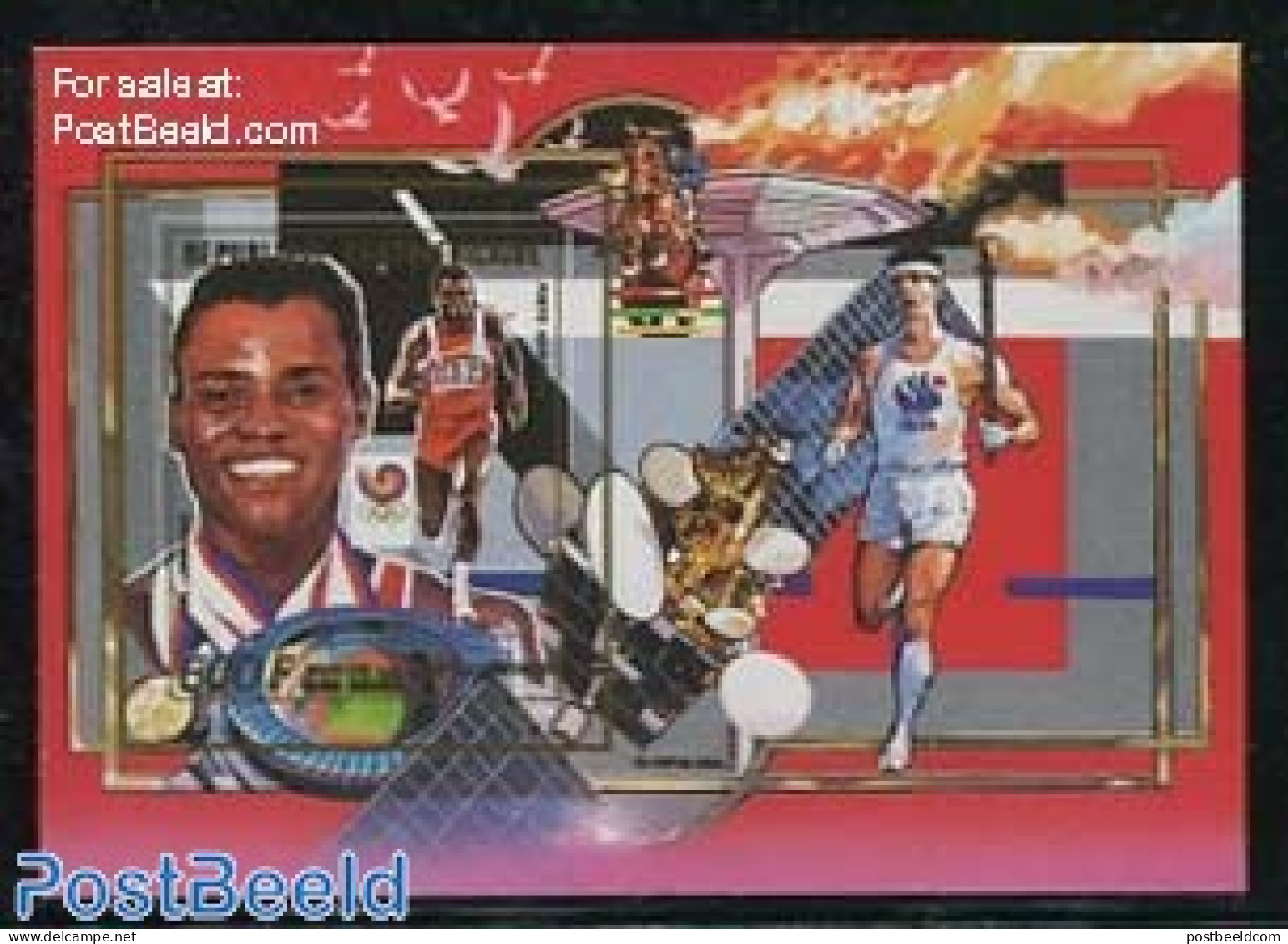 Central Africa 1989 Olympic Winners S/s, Imperforated, Mint NH, Sport - Transport - Zentralafrik. Republik