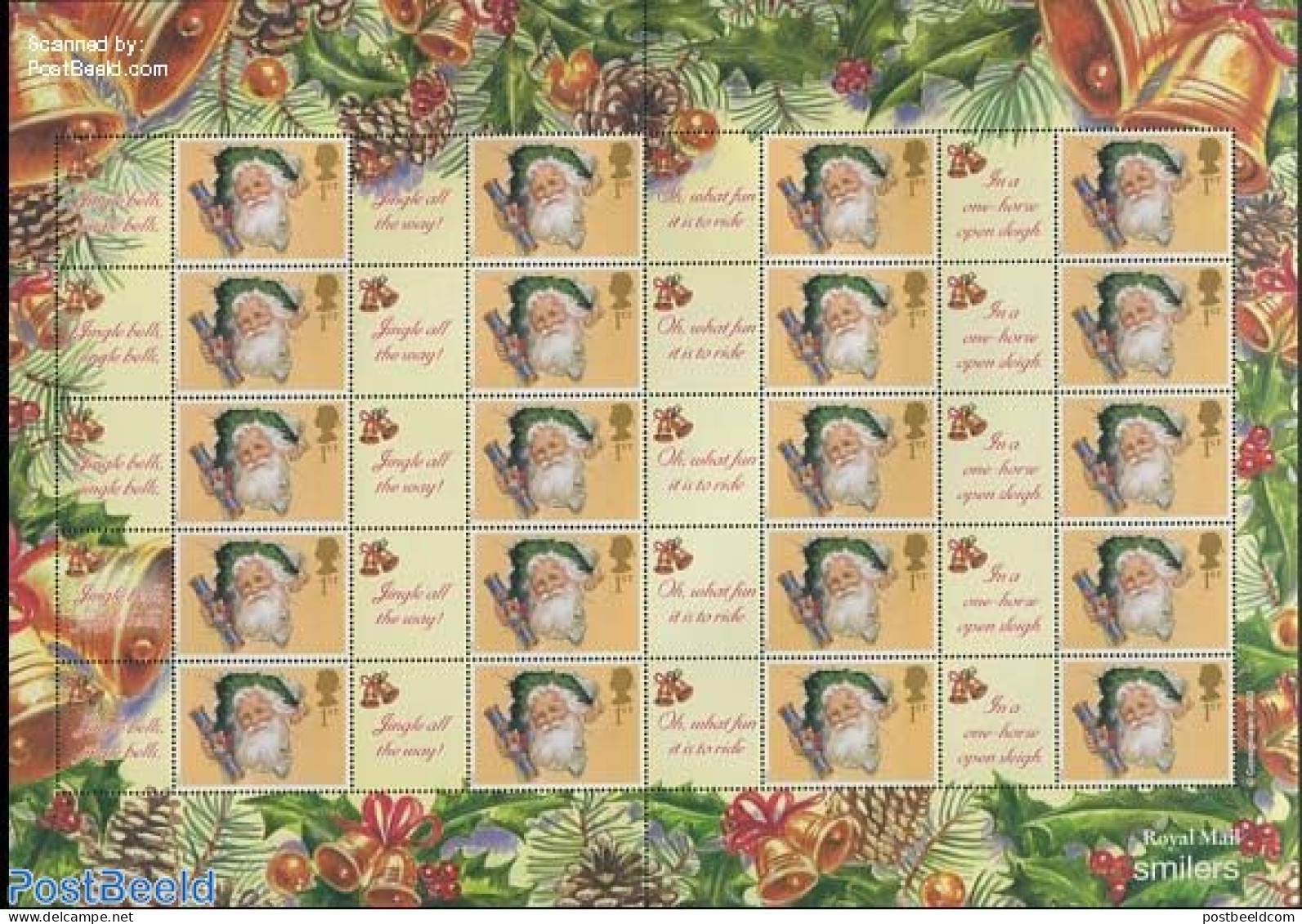 Great Britain 2002 Christmas, Label Sheet, Mint NH, Religion - Christmas - Ungebraucht