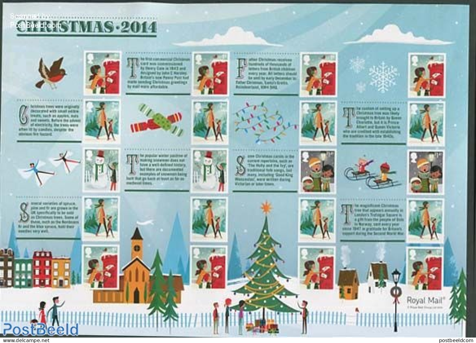 Great Britain 2014 Christmas Smilersheet, Mint NH, Religion - Christmas - Neufs