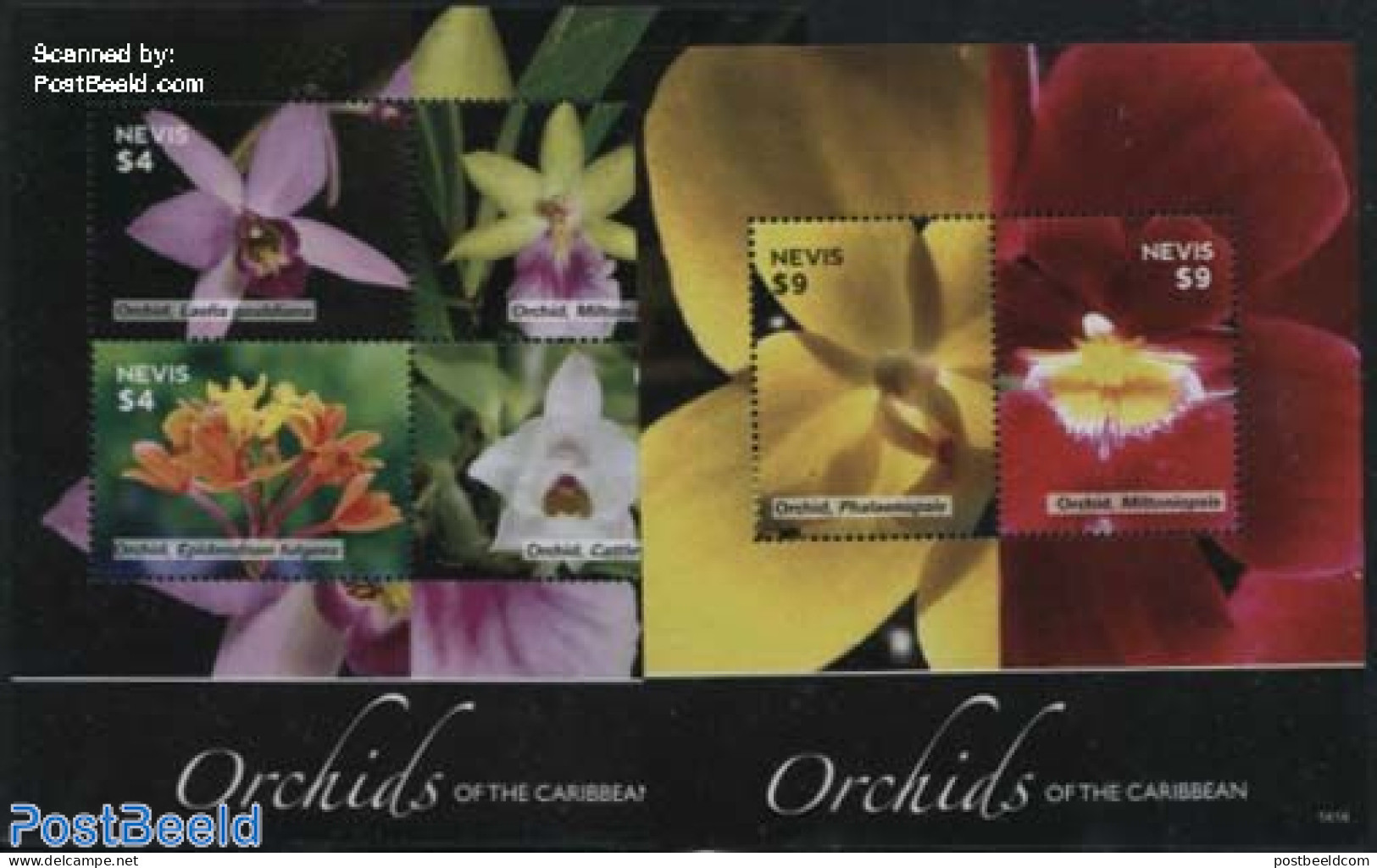 Nevis 2014 Orchids Of The Caribbean 2 S/s, Mint NH, Nature - Flowers & Plants - Orchids - St.Kitts E Nevis ( 1983-...)