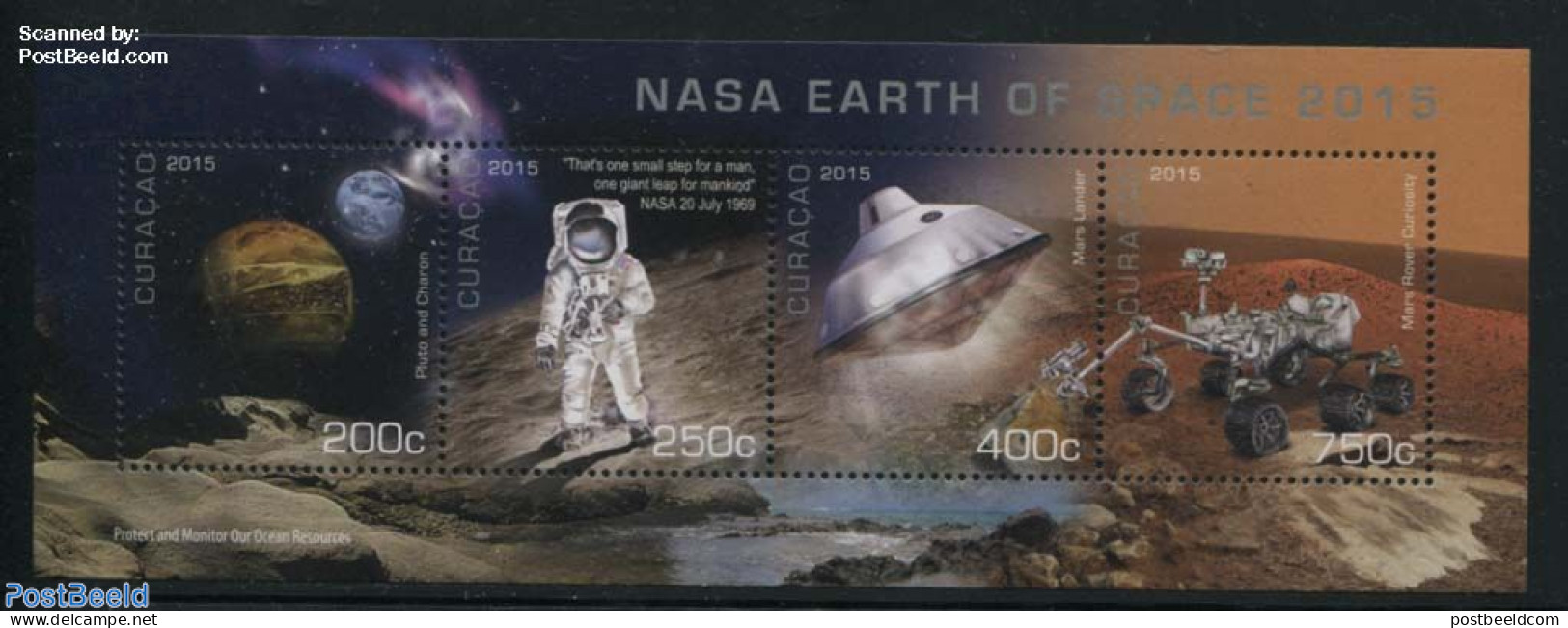 Curaçao 2015 NASA Earth Of Space S/s, Mint NH, Transport - Space Exploration - Curacao, Netherlands Antilles, Aruba