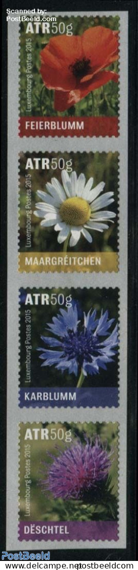 Luxemburg 2015 Flowers 4v S-a, Mint NH, Nature - Flowers & Plants - Neufs