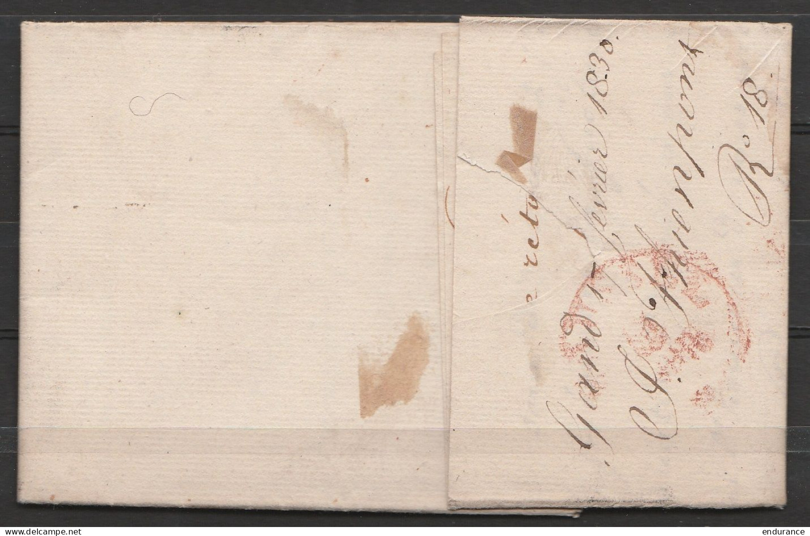 L. Datée 17 Février 1830 De GAND Obl. T11 GENT /17 FEBR Pour BRUXELLES - Port "15" - 1815-1830 (Hollandse Tijd)