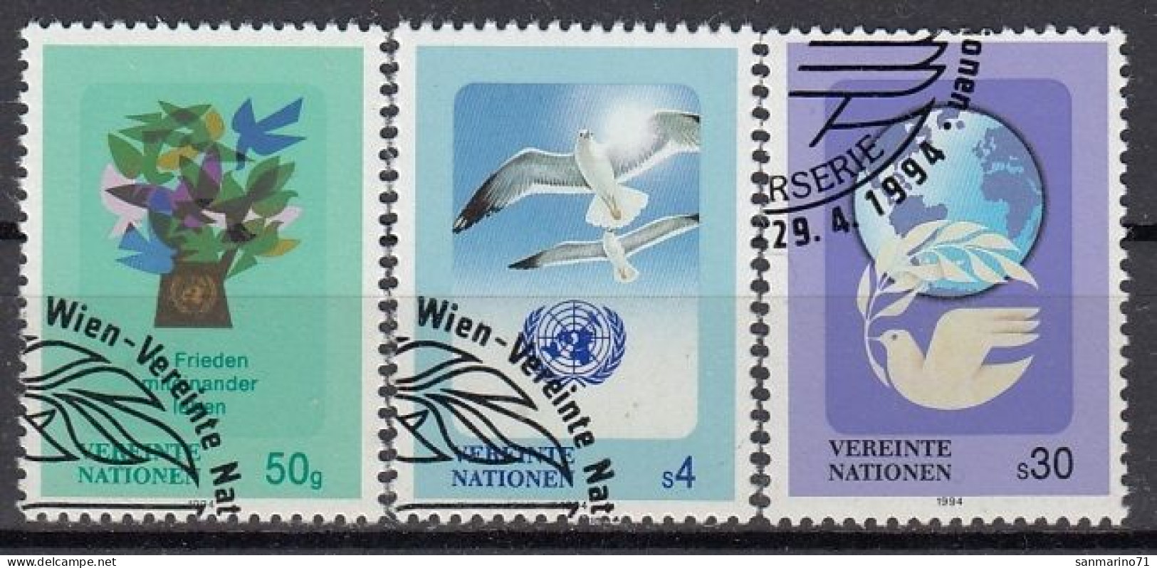 UNITED NATIONS Vienna 167-169,used - Gebraucht