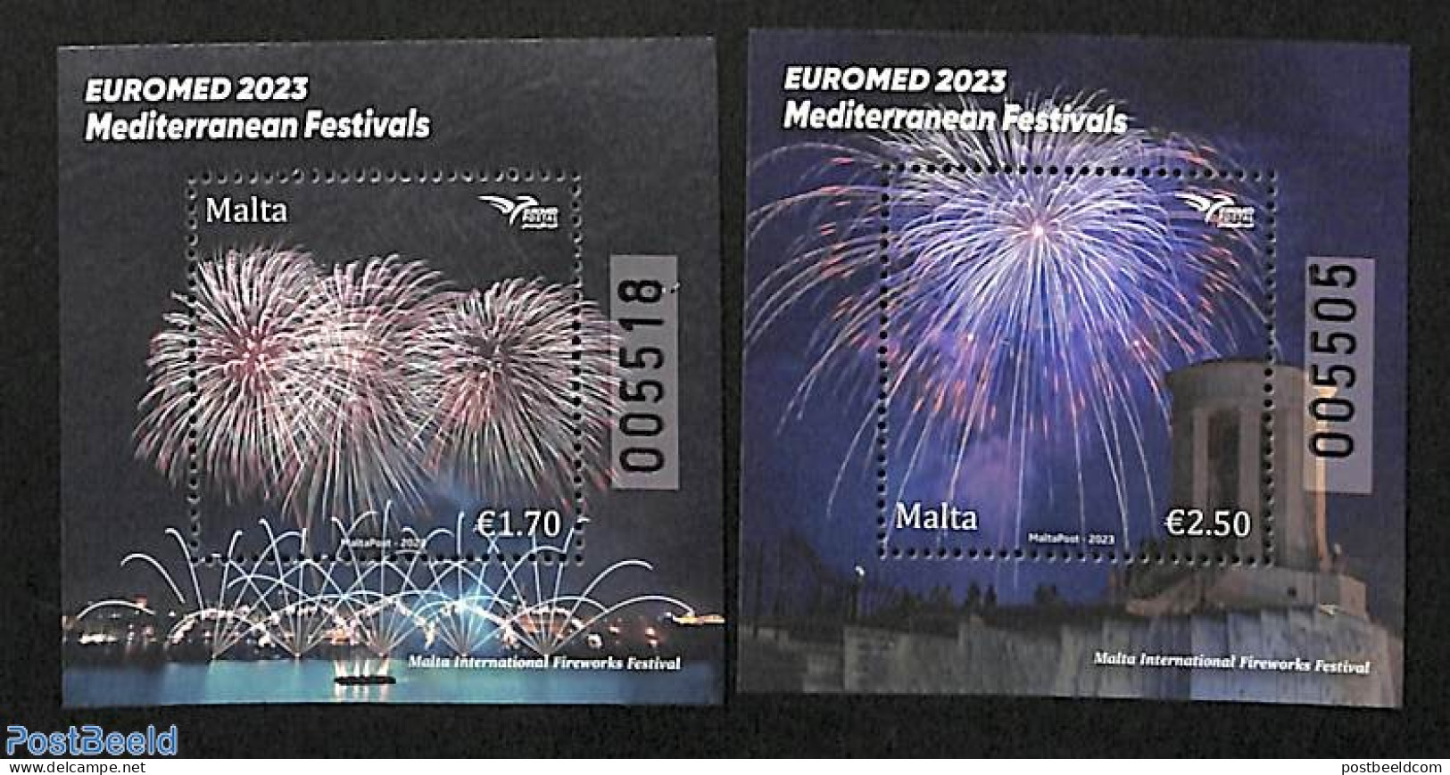 Malta 2023 Euromed, Festivals 2 S/s, Mint NH, Art - Fireworks - Malta