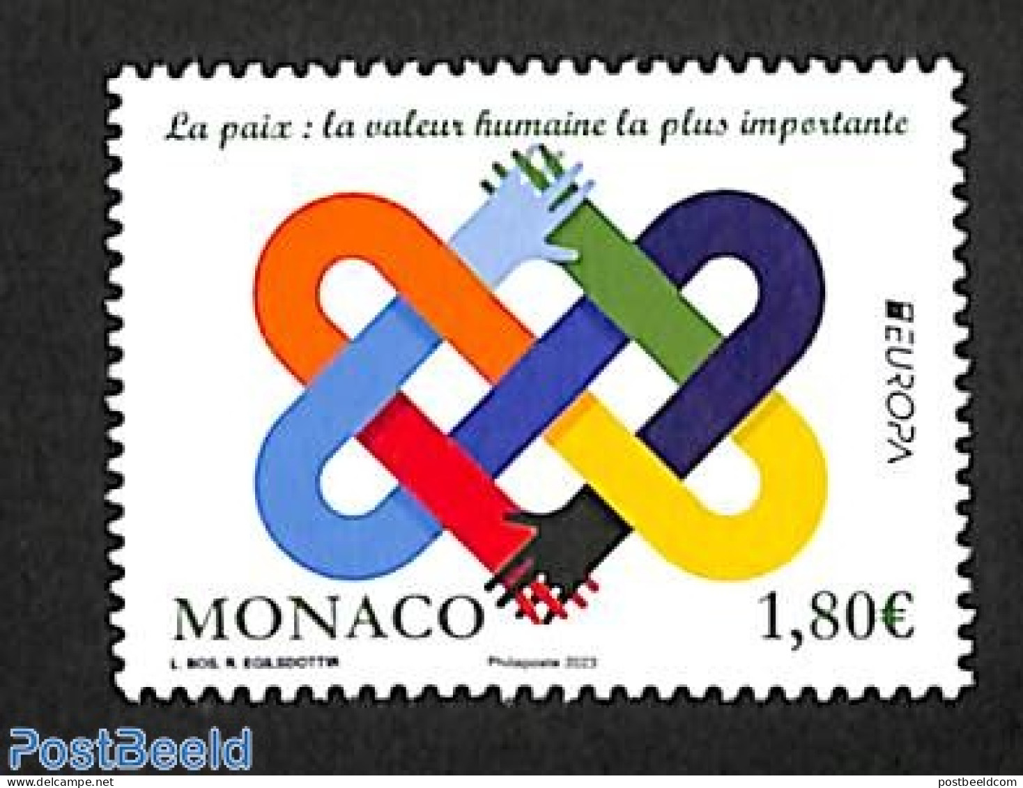 Monaco 2023 Europa, Peace 1v, Mint NH, History - Various - Europa (cept) - Peace - Joint Issues - Nuevos