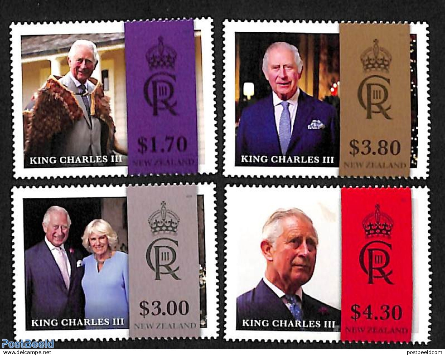 New Zealand 2023 King Charles III 4v, Mint NH, History - Kings & Queens (Royalty) - Ungebraucht