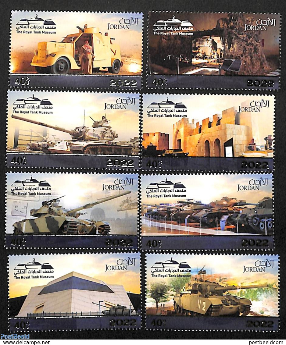 Jordan 2022 Royal Tank Museum 8v, Mint NH, History - Militarism - Art - Museums - Militares