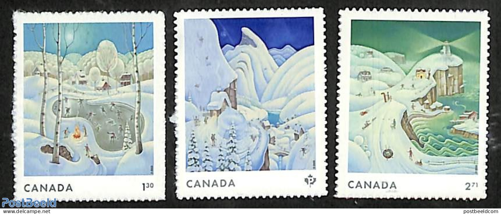 Canada 2023 Winter Scenes 3v S-a, Mint NH - Nuevos