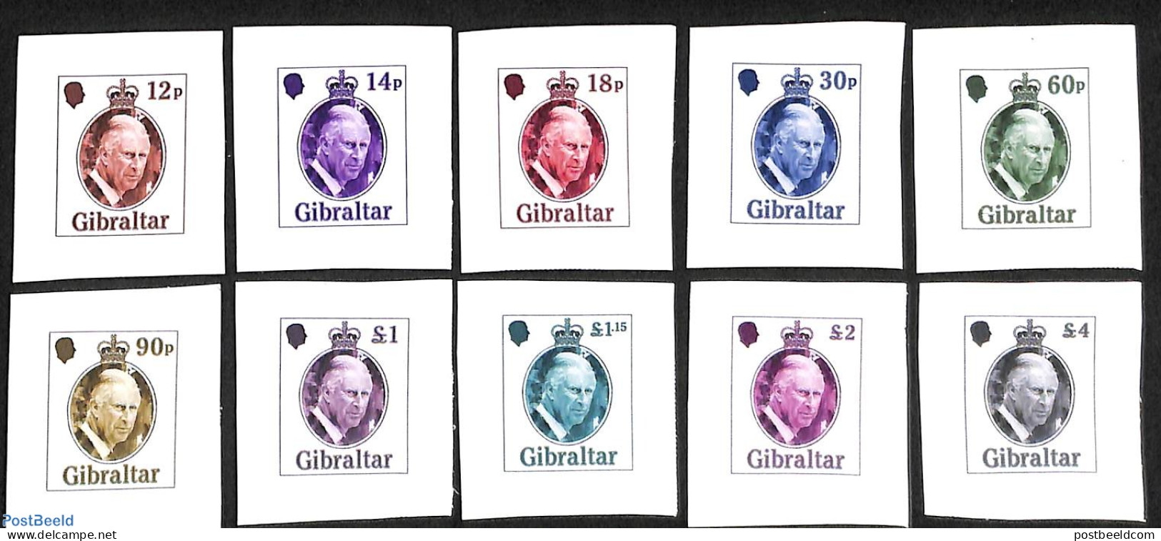 Gibraltar 2023 Definitives, Charles III 10v S-a, Mint NH - Gibilterra