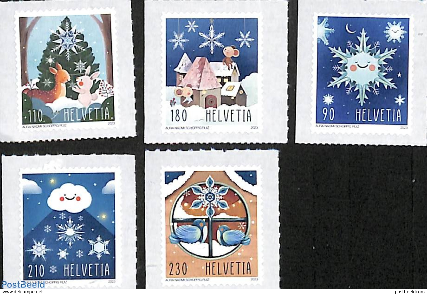 Switzerland 2023 Christmas 5v S-a, Mint NH, Religion - Christmas - Ongebruikt