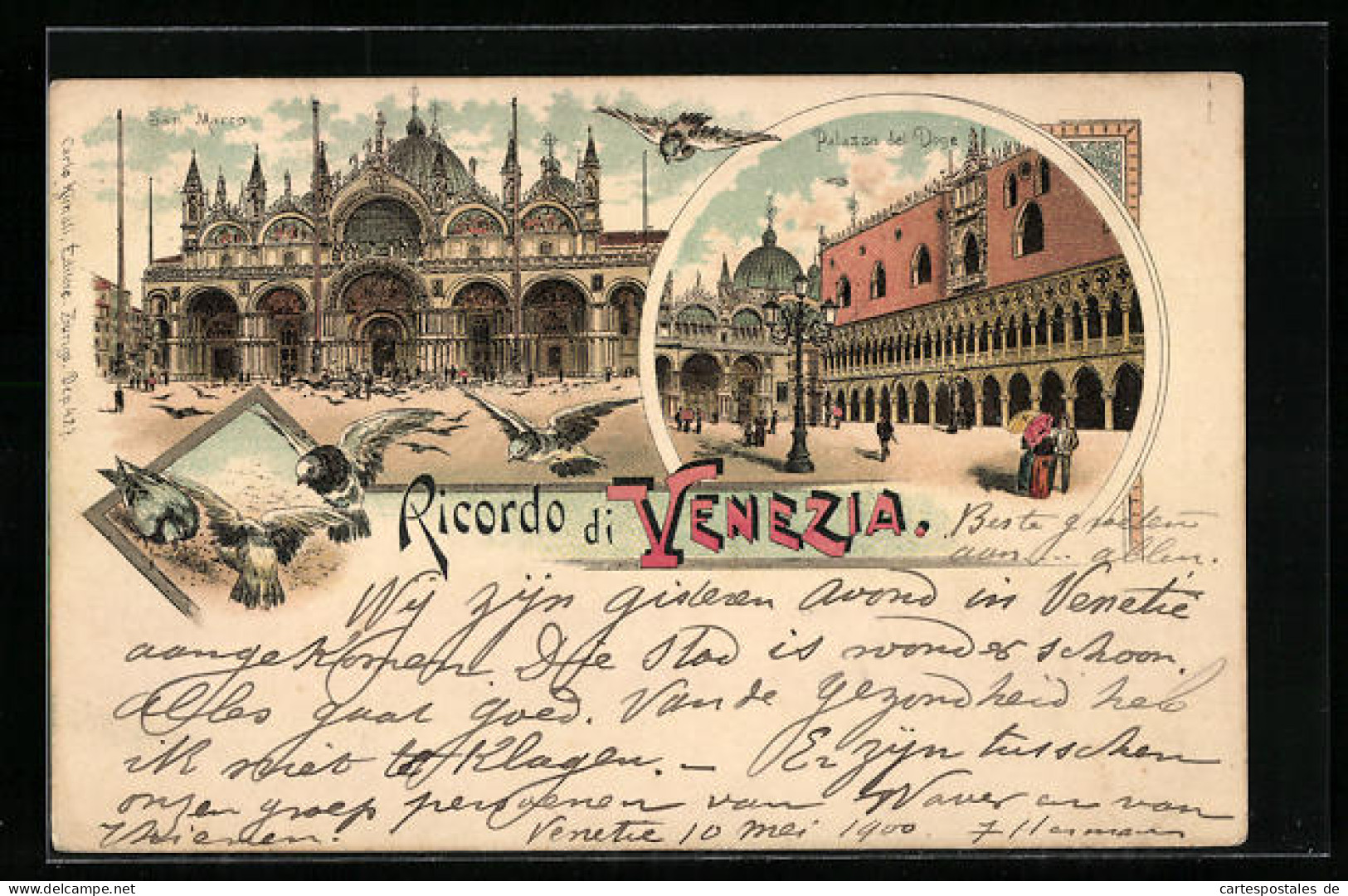 Lithographie Venezia, San Marco, Plazzo Del Doge  - Venezia (Venice)