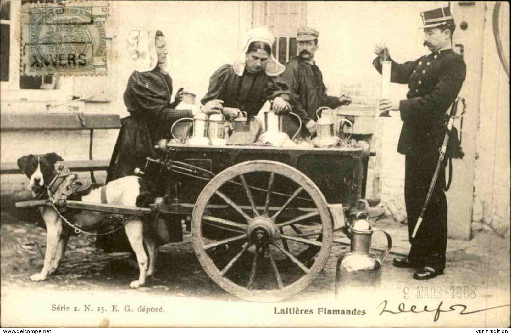 MÉTIERS -  Carte Postale -  Laitières Flamandes Avec Attelage De Chien - L 152061 - Fliegende Händler