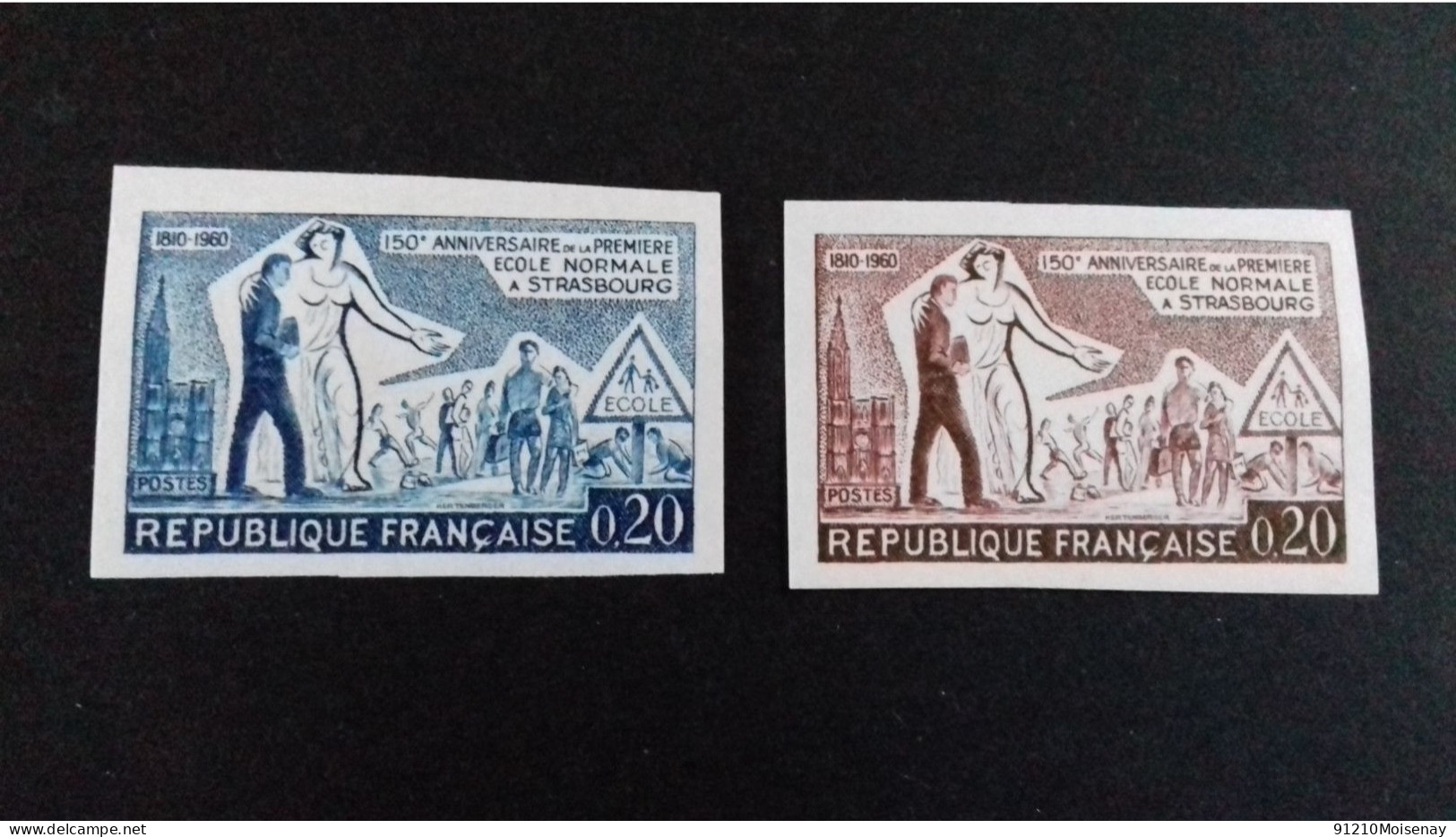 FRANCE N°1254** NON DENTELE  " ESSAI De COULEUR"    "LOT" - Color Proofs 1945-…