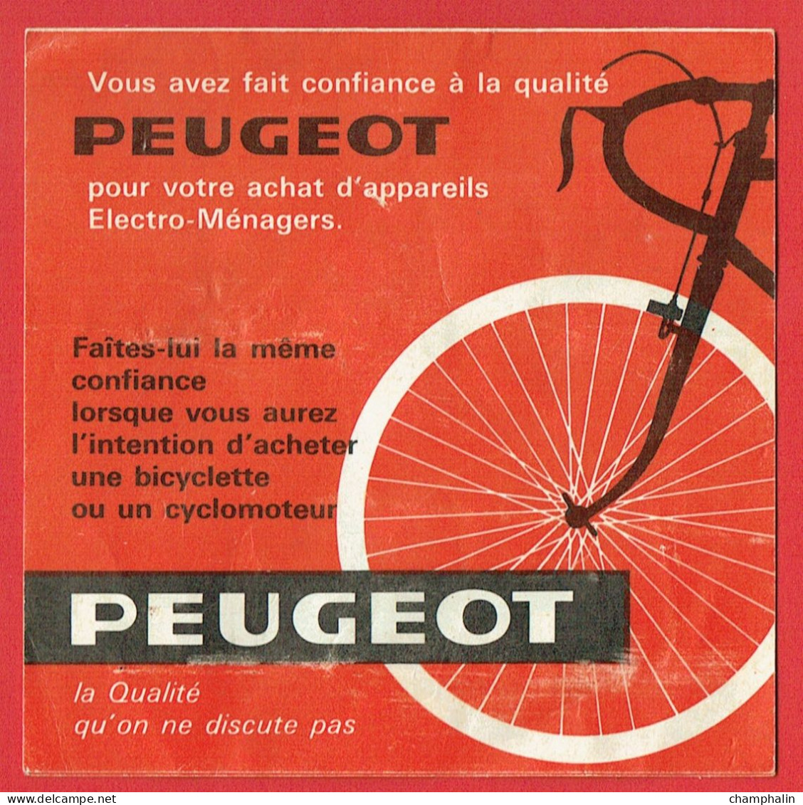 Dépliant Publicitaire Cycles Peugeot à Valentigney (25) - Cyclomoteurs BB - Bicyclette Vélo - Années 60 - Trasporti