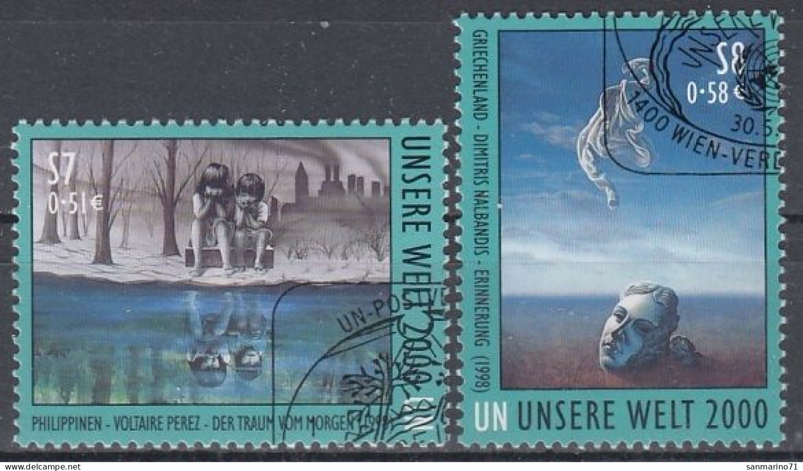 UNITED NATIONS Vienna 307-308,used - Oblitérés