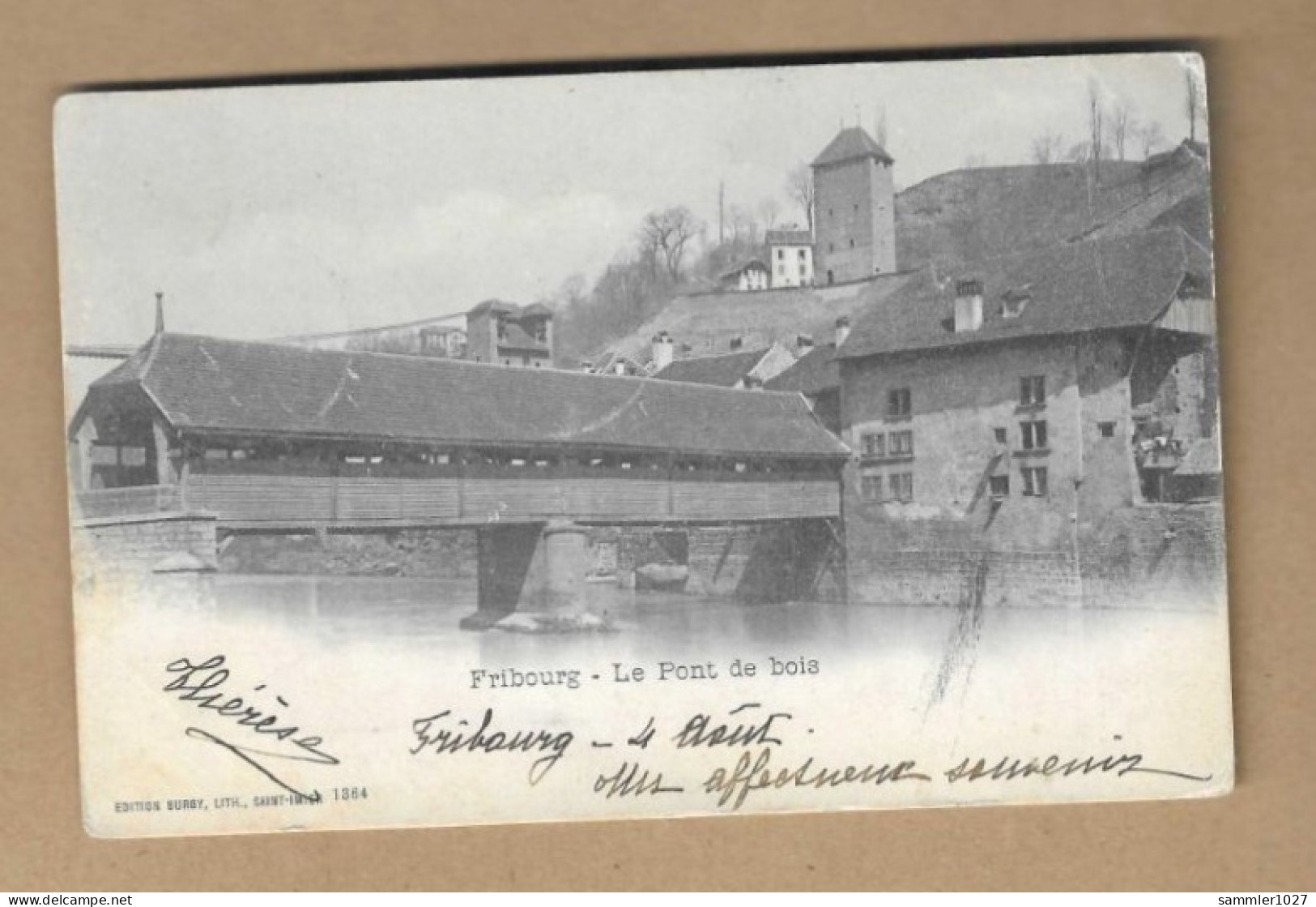 Los Vom 20.04 - Heimatbeleg Aus Fribourg Nach Angers  1902 Mit Franz. Portomaken Ansichtskarte - Storia Postale
