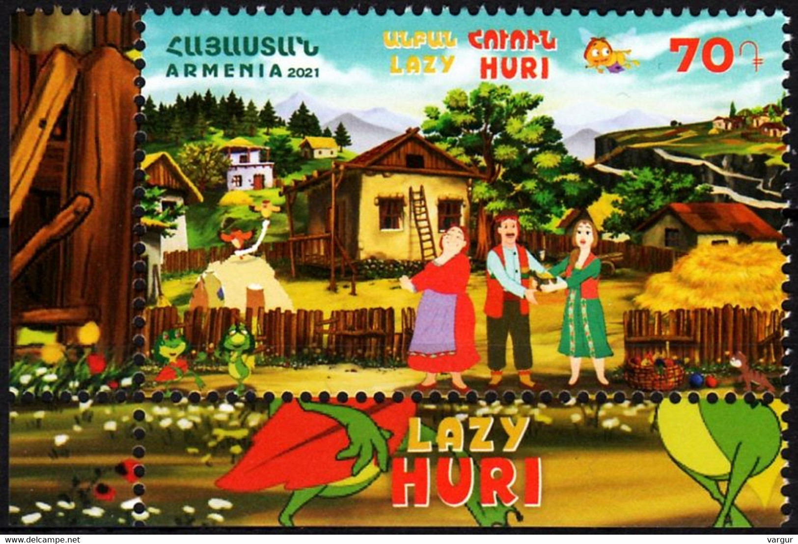 ARMENIA 2021-11 Philately For Children: Animation Film Lazy Huri. CORNER, MNH - Disney