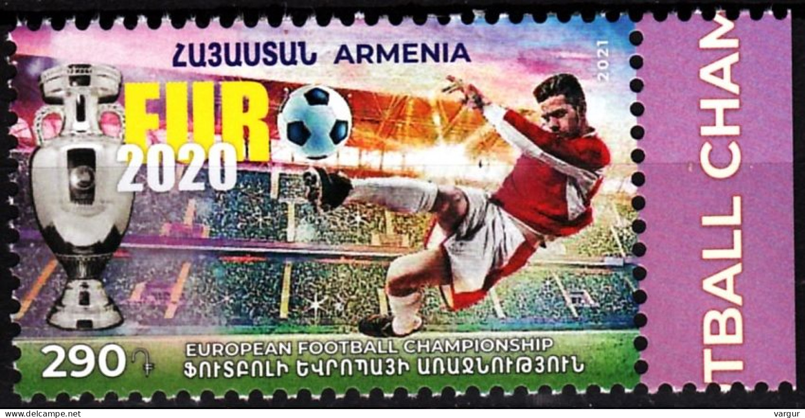 ARMENIA 2021-12 Sport SOCCER Europa: UEFA Cup EURO-2020, MNH - Eurocopa (UEFA)