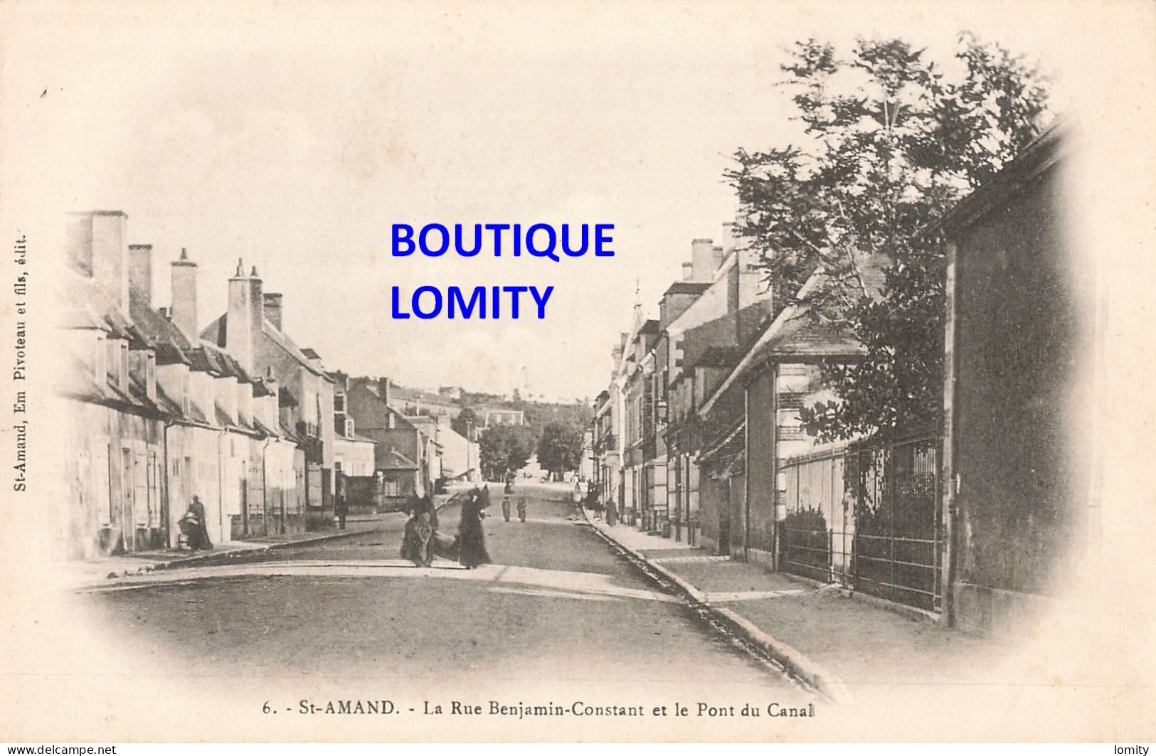 18 Saint Amand La Rue Benjamin Constant Et Le Pont Du Canal CPA - Saint-Amand-Montrond