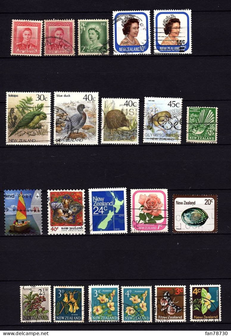 Nouvelle Zélande - Lot De 21 Timbres Oblitérés - Divers  - Frais Du Site Déduits - Colecciones & Series