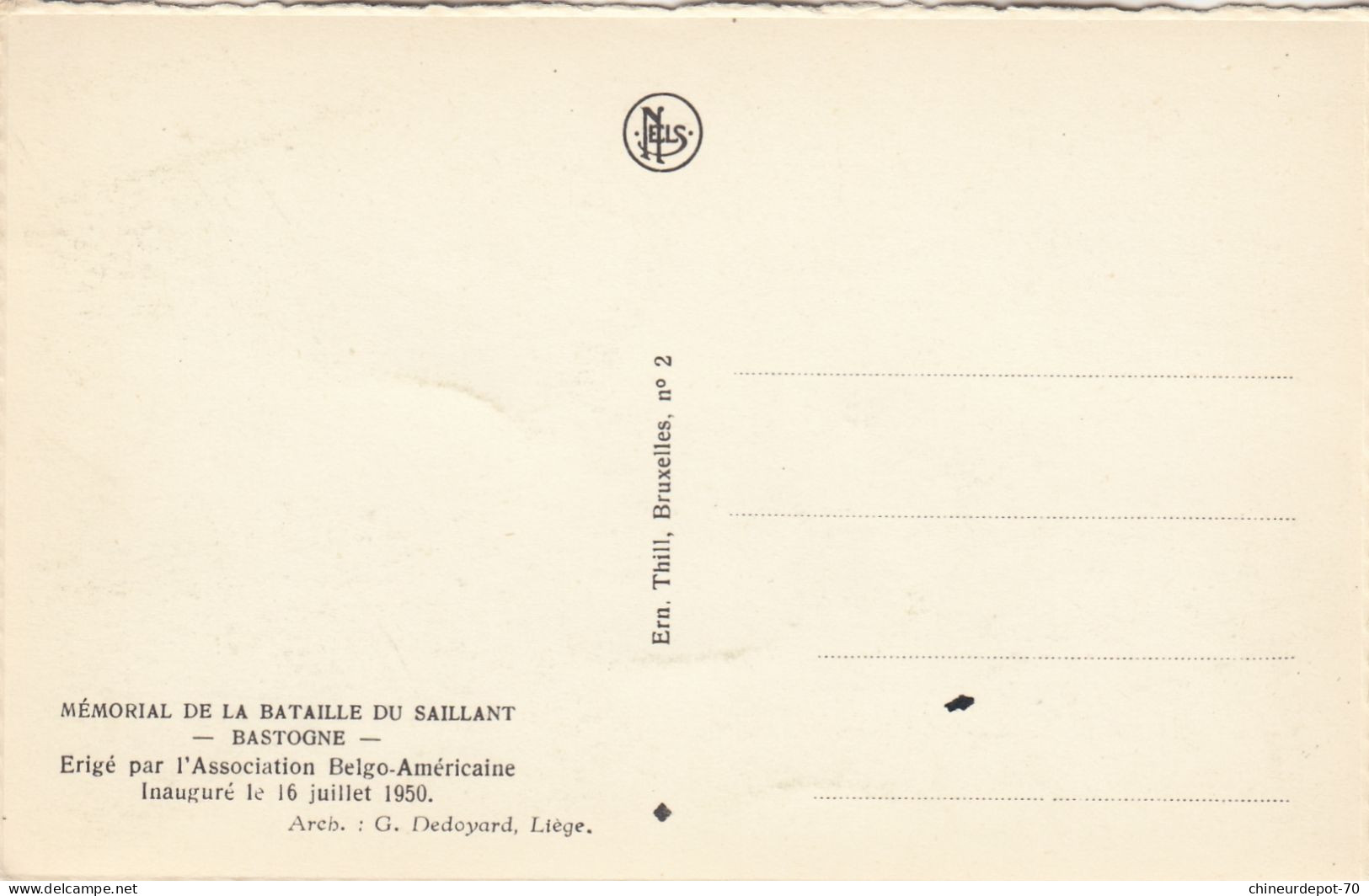 BASTOGNE   MEMORIAL DE LA BATAILLE DU SAILLANT INAUGURE LE 16.7.1950 - Bastenaken