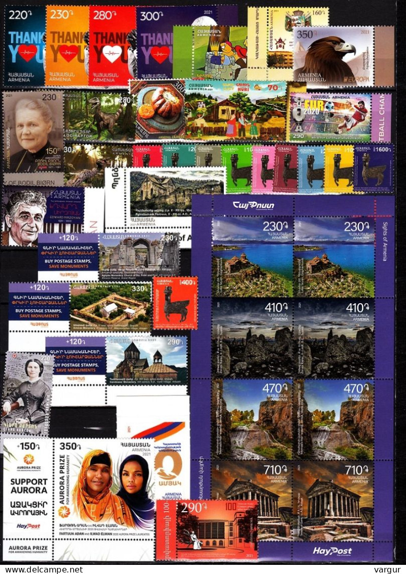 ARMENIA 2021 Collection Of Most Of The Year, And KARABAKH (ARTSAKH)  Europa, MNH - Collections (sans Albums)