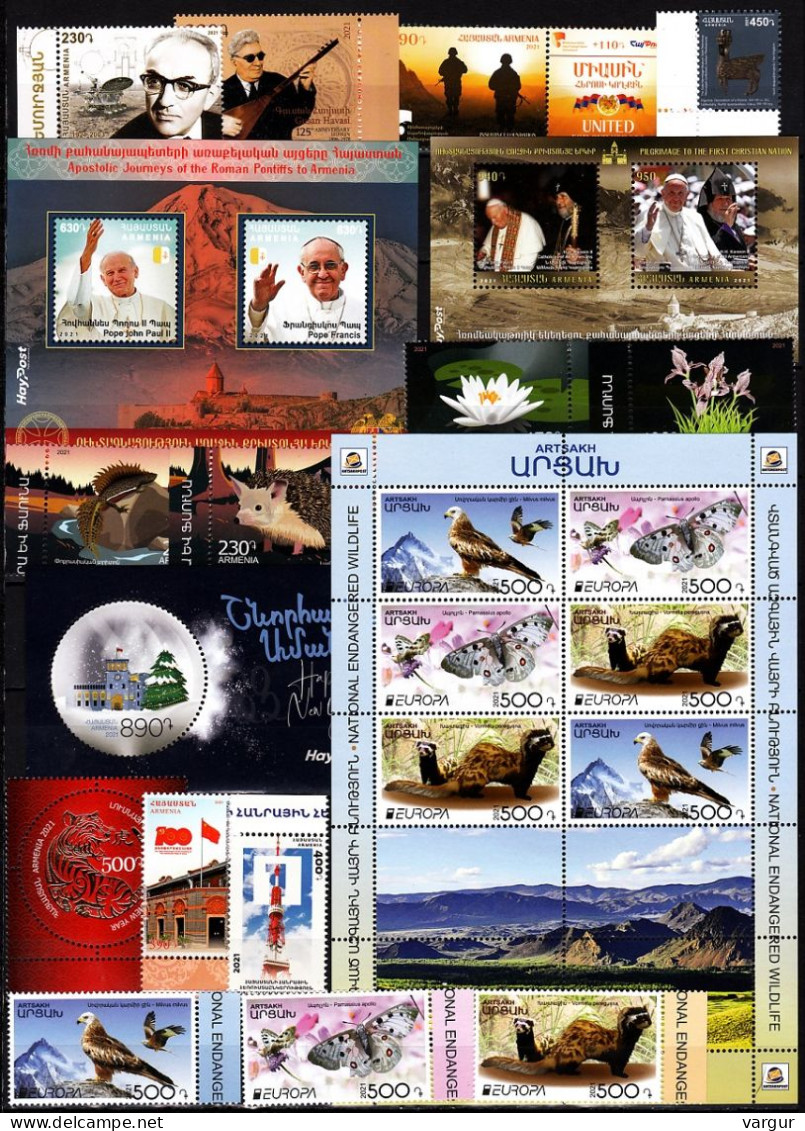 ARMENIA 2021 Collection Of Most Of The Year, And KARABAKH (ARTSAKH)  Europa, MNH - Collections (sans Albums)