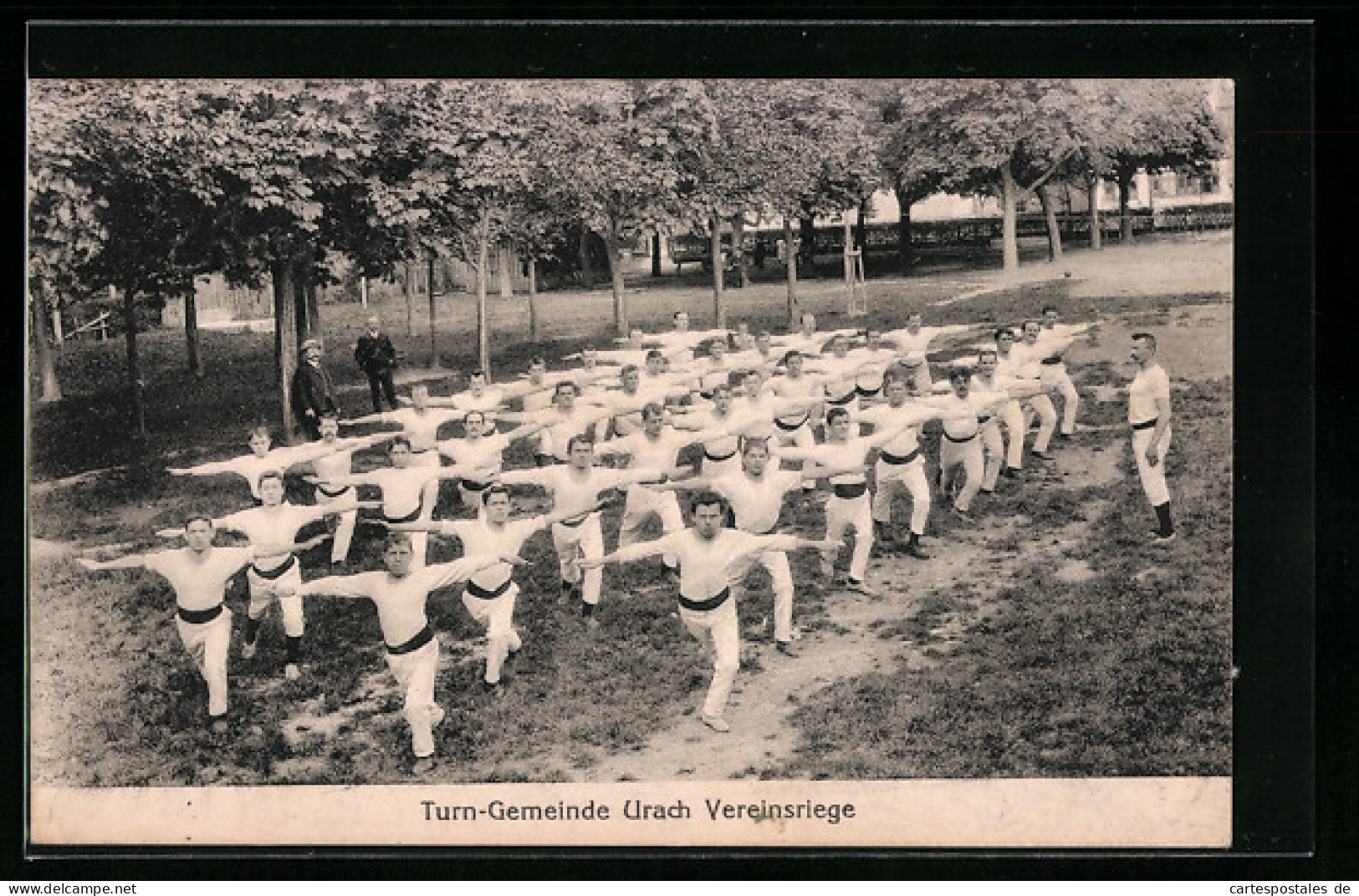 Foto-AK Urach, Gauturnfest 1914, Vereinsriege Der Turn-Gemeinde Bei Leibesübungen  - Autres & Non Classés