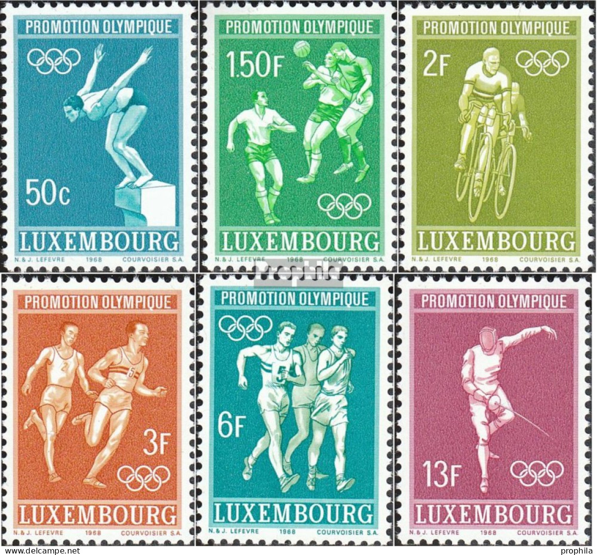 Luxemburg 765-770 (kompl.Ausg.) Postfrisch 1968 Olympiade - Ungebraucht