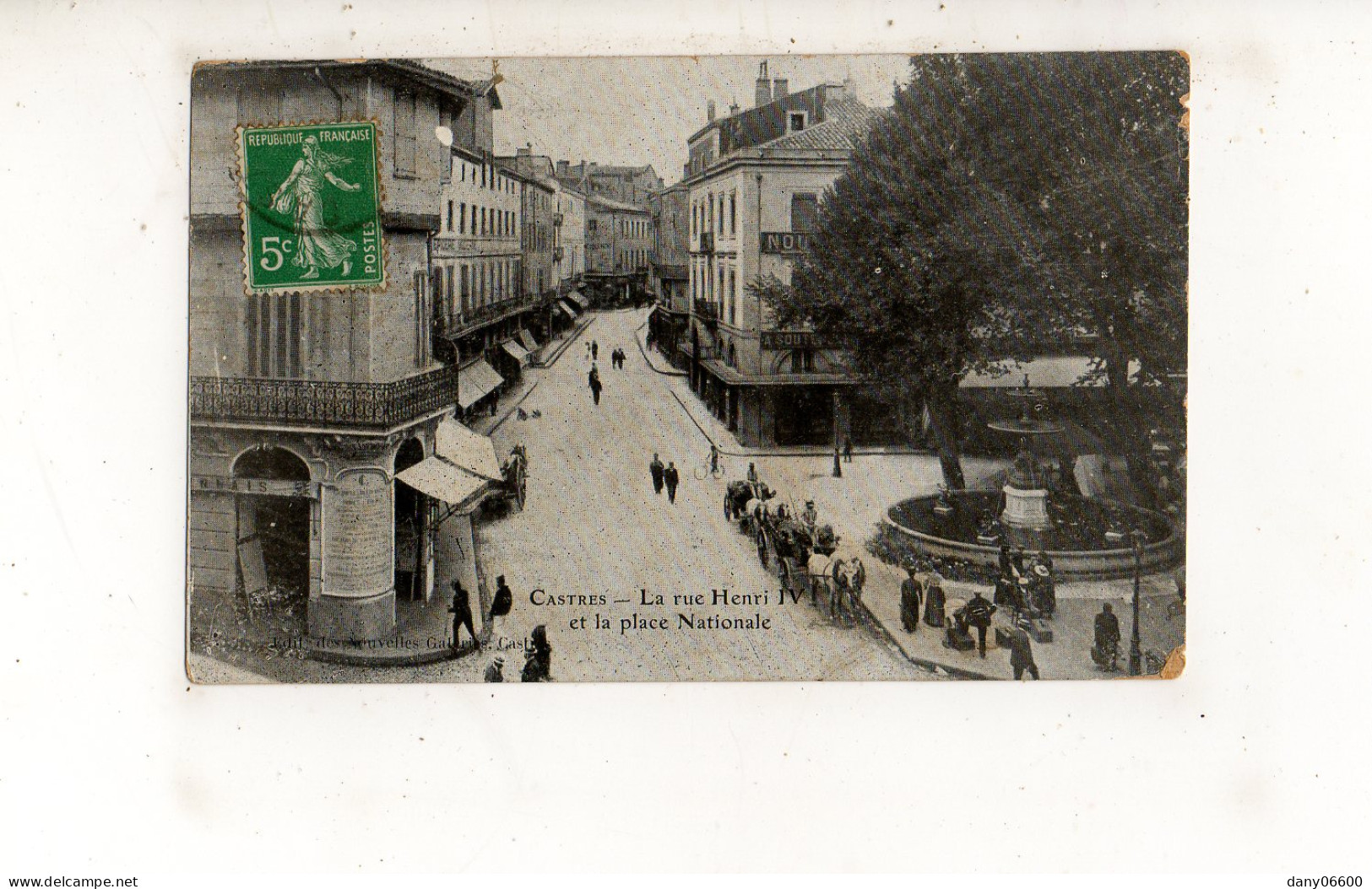 CASTRES - La Rue Henri IV Et La Place Nationale (carte Animée) - Castres