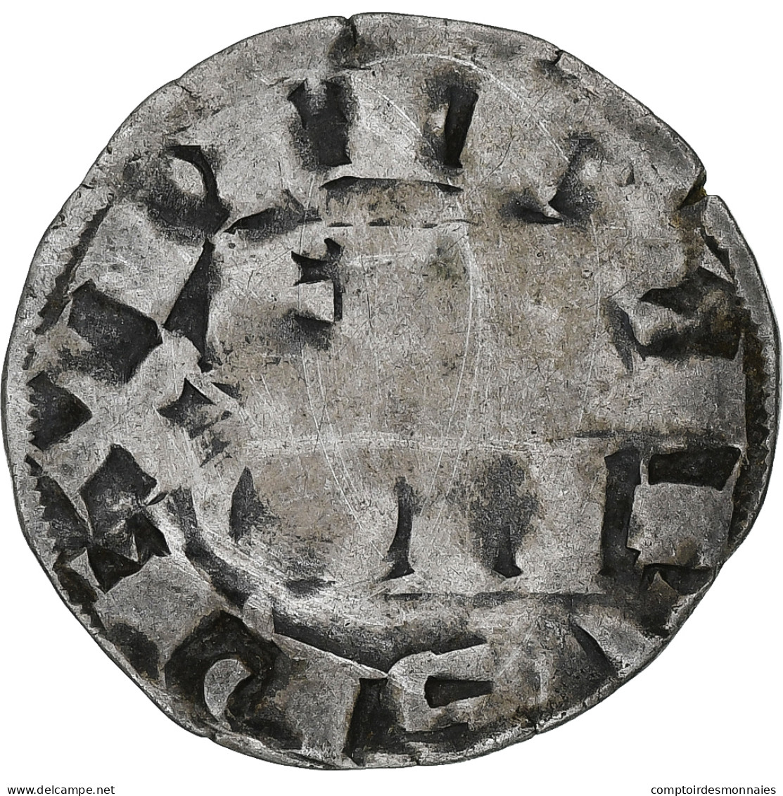 France, Philippe II Auguste, Denier Parisis, 1180-1223, Paris, Billon, TB - 1180-1223 Filippo II Augusto