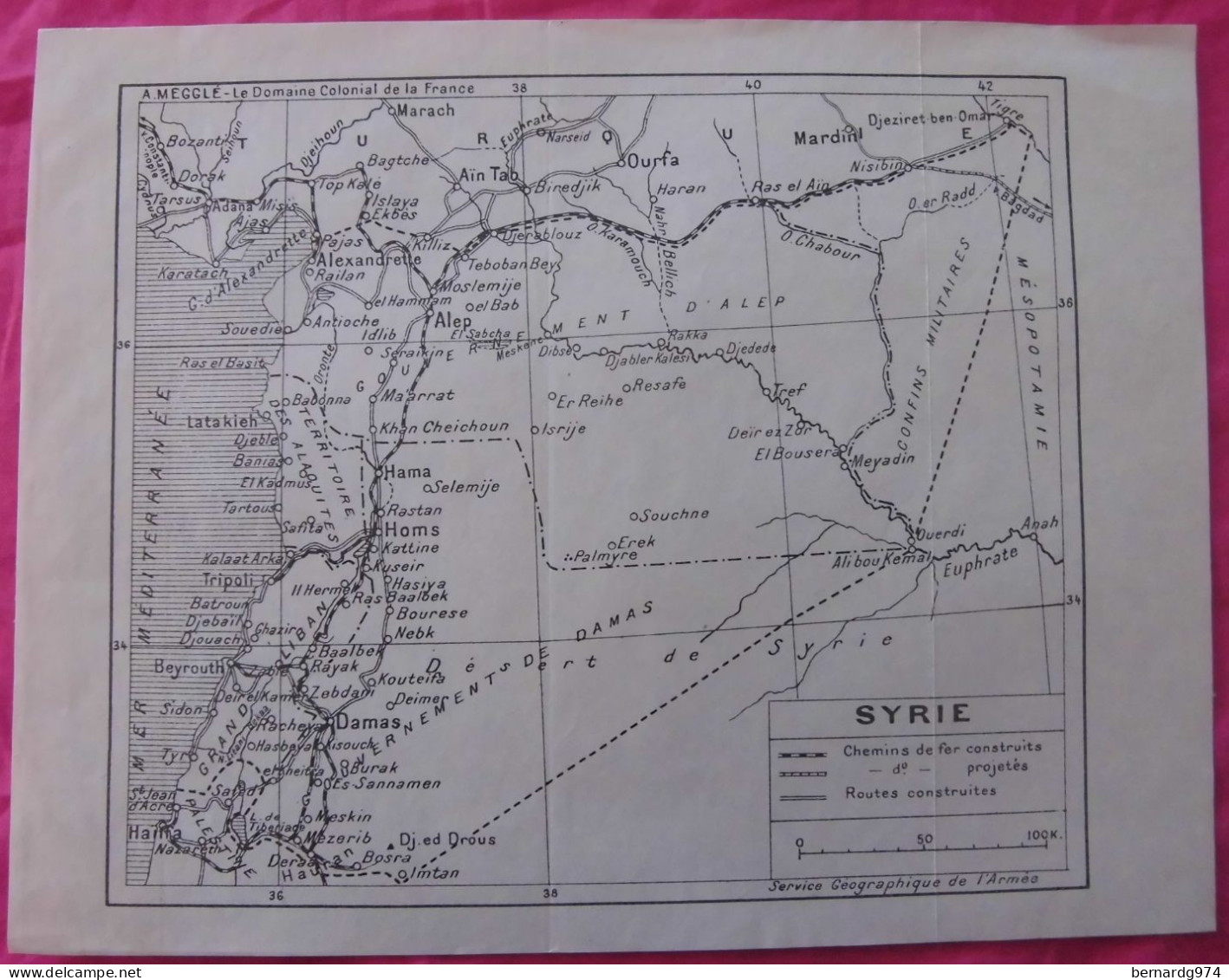 Syrie : Une Carte Par Meggle (1922) Et Document Sur Papier Arches Avec Carte (1931) - Historische Dokumente