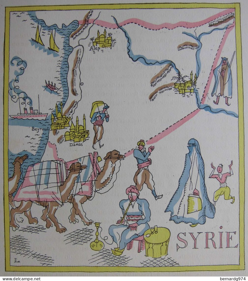 Syrie : Une Carte Par Meggle (1922) Et Document Sur Papier Arches Avec Carte (1931) - Historische Dokumente