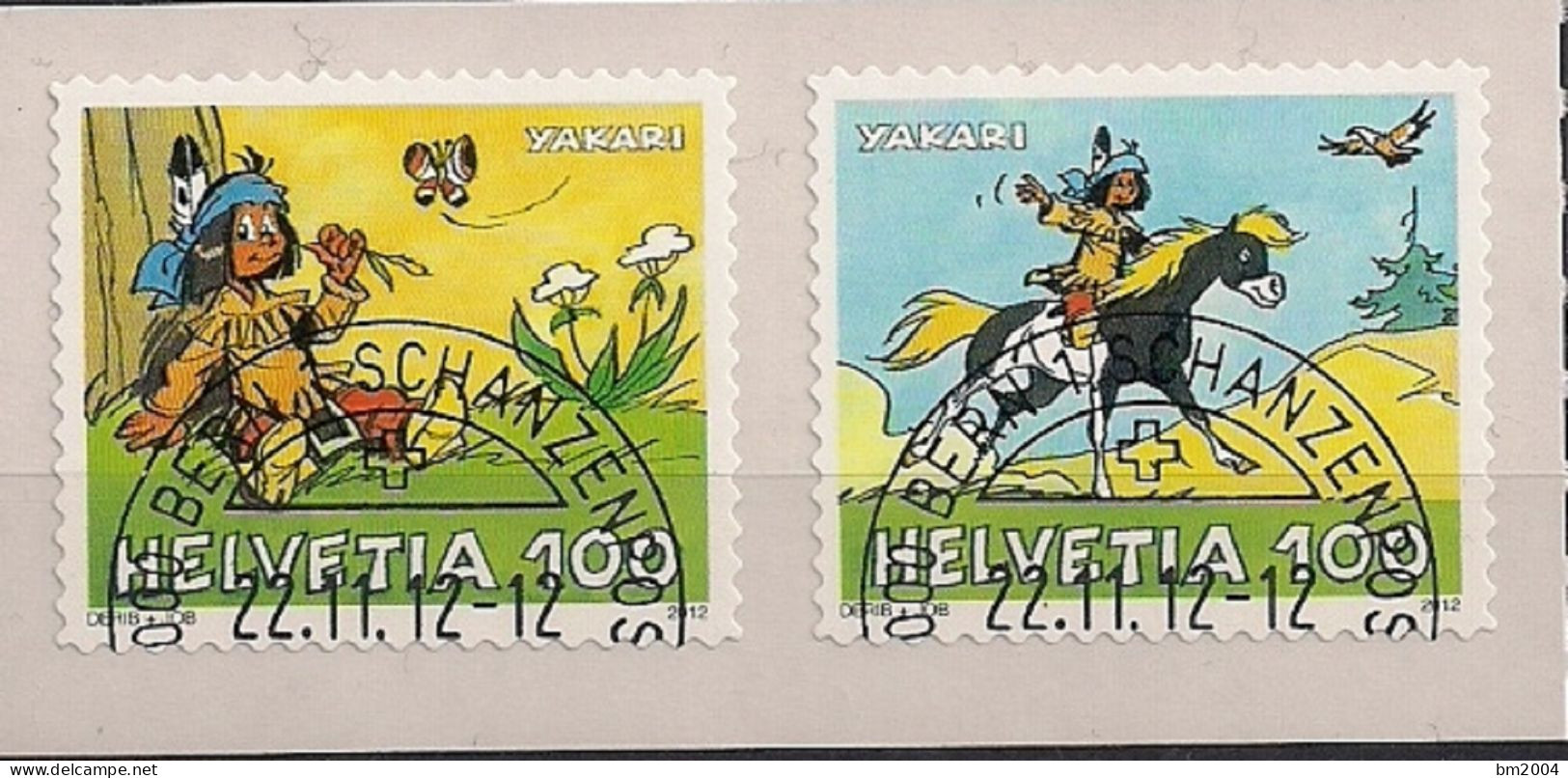 2012 Schweiz   Mi. 2277-8  FD-used  Der Kleine Indianer Yakari - Used Stamps