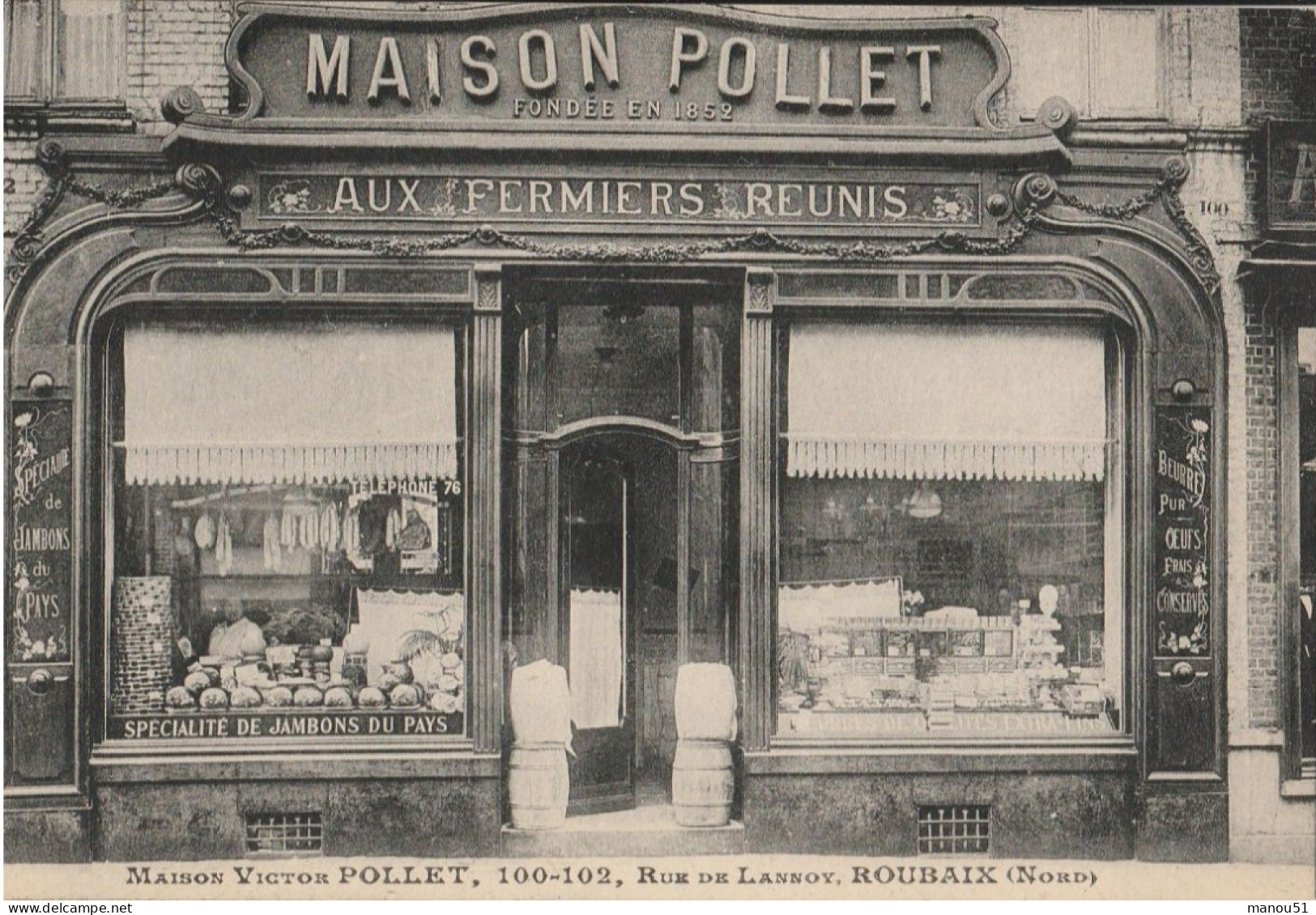 ROUBAIX  Maison Victor POLLET " Aux Fermiers Réunis " - Roubaix