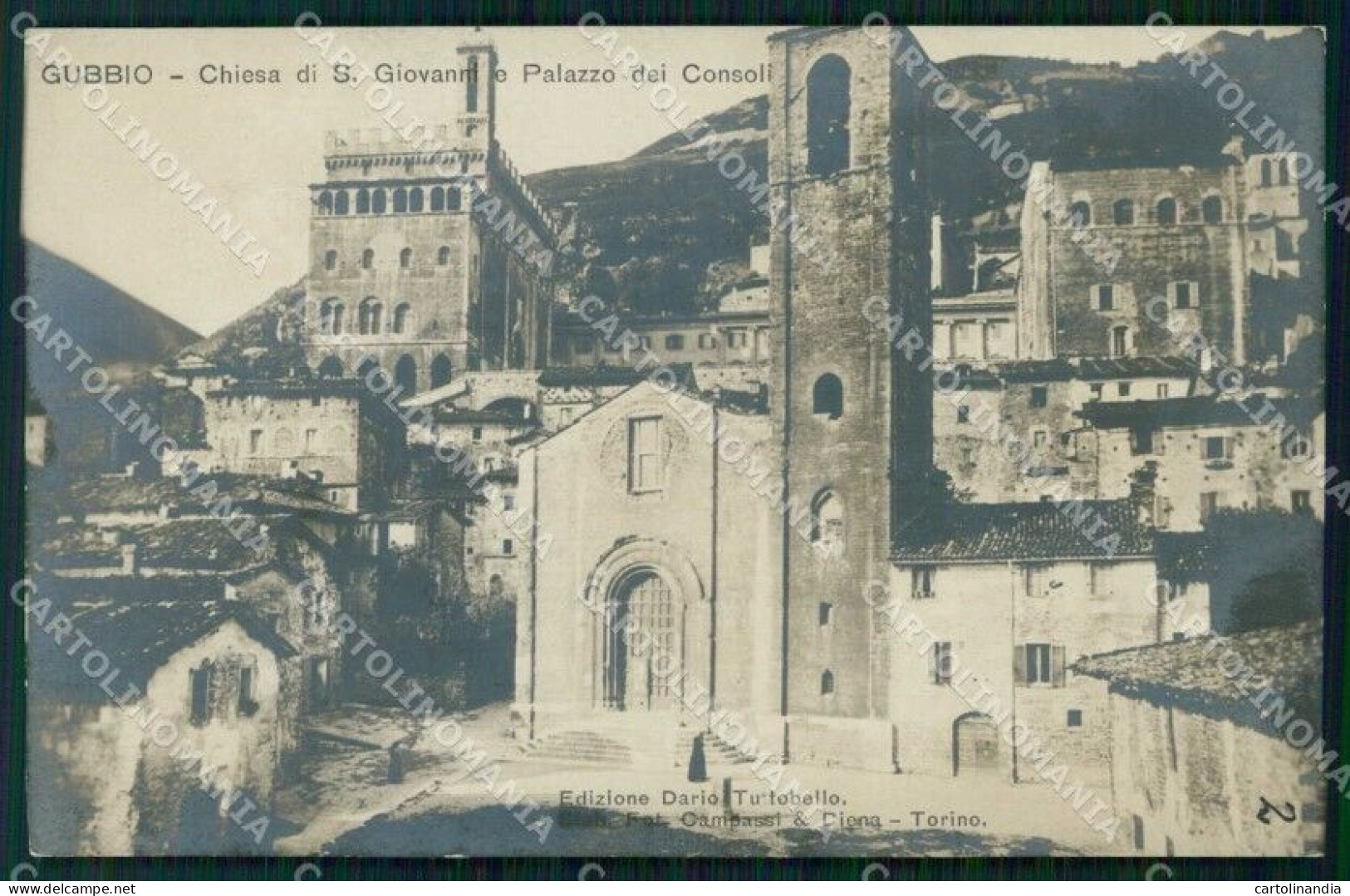 Perugia Gubbio Palazzo Dei Consoli Chiesa Di S. Giovanni Foto Cartolina RB8300 - Perugia