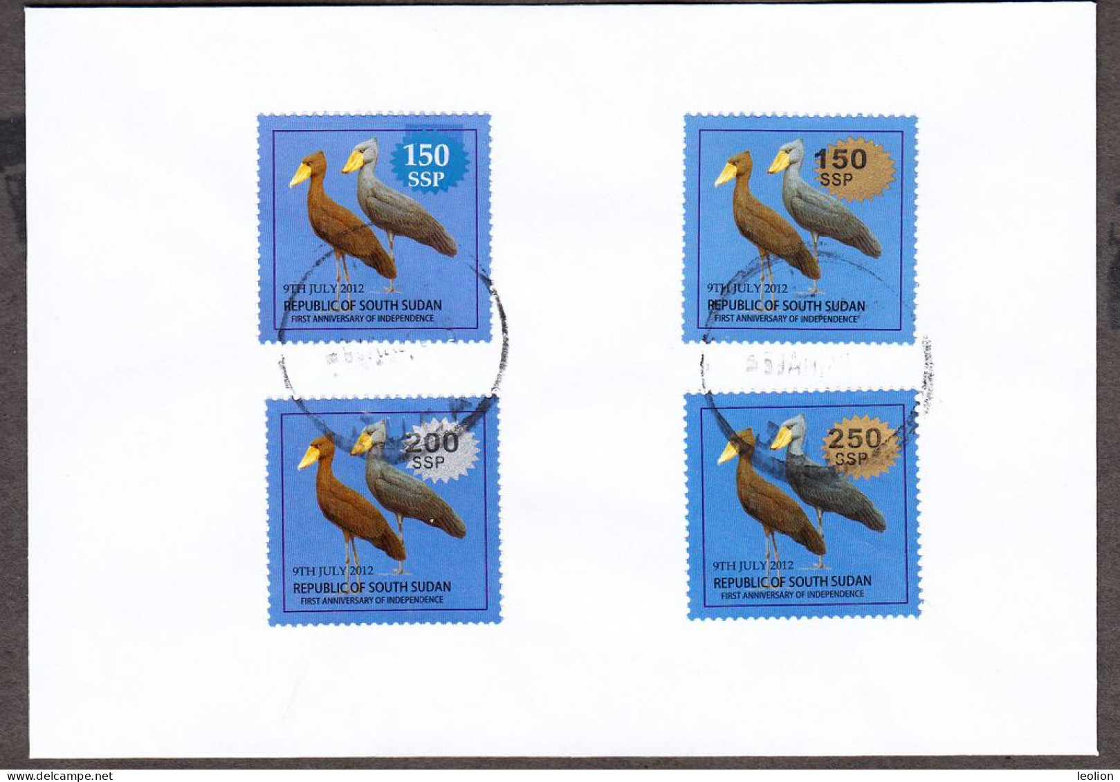 SOUTH SUDAN Cover With Cancelled Surcharged Overprints On 1 SSP Birds Of The 2nd Set SOUDAN Du Sud Südsudan - Sudán Del Sur