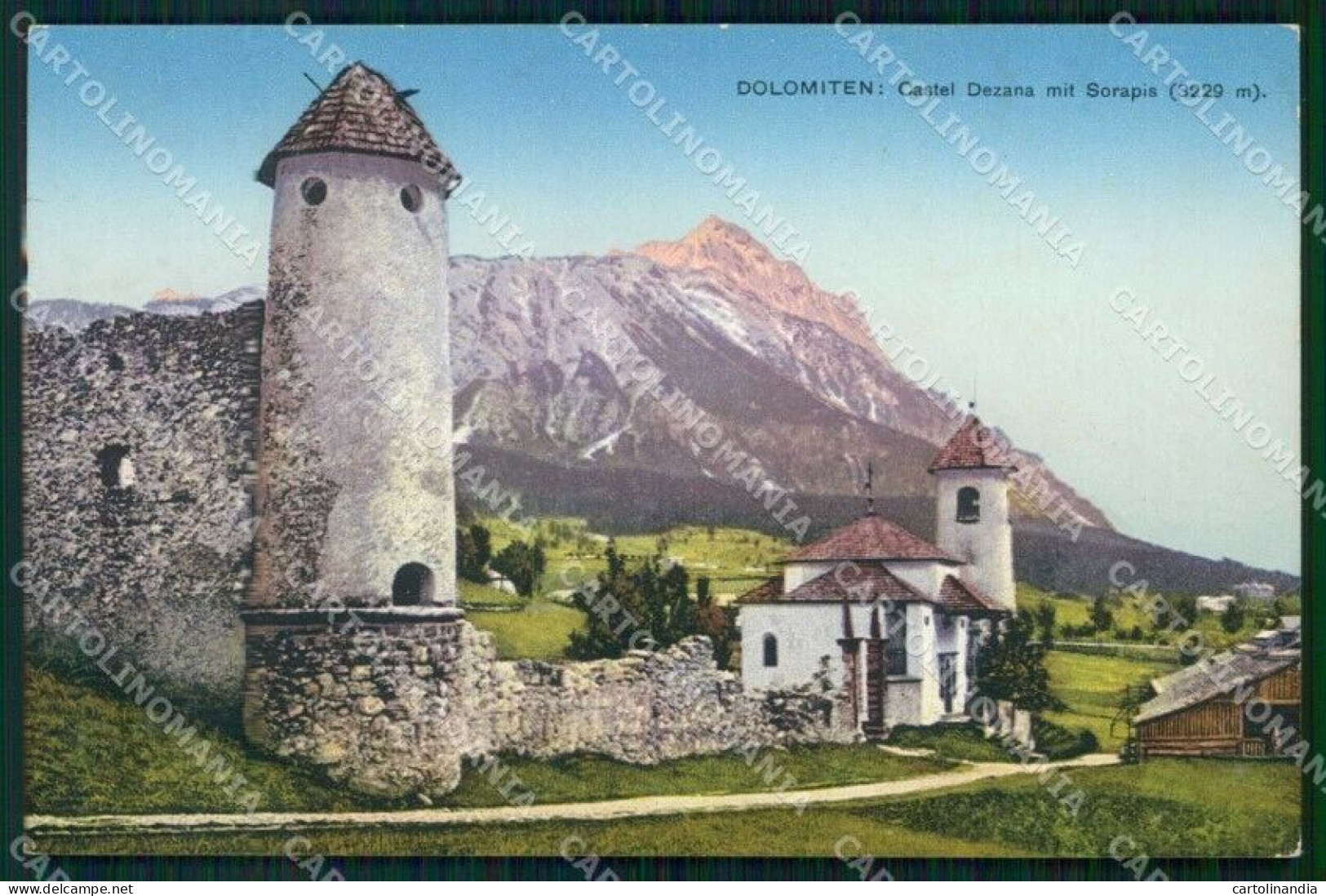 Belluno Cortina D'Ampezzo Castel Dezana Cartolina RB7176 - Belluno