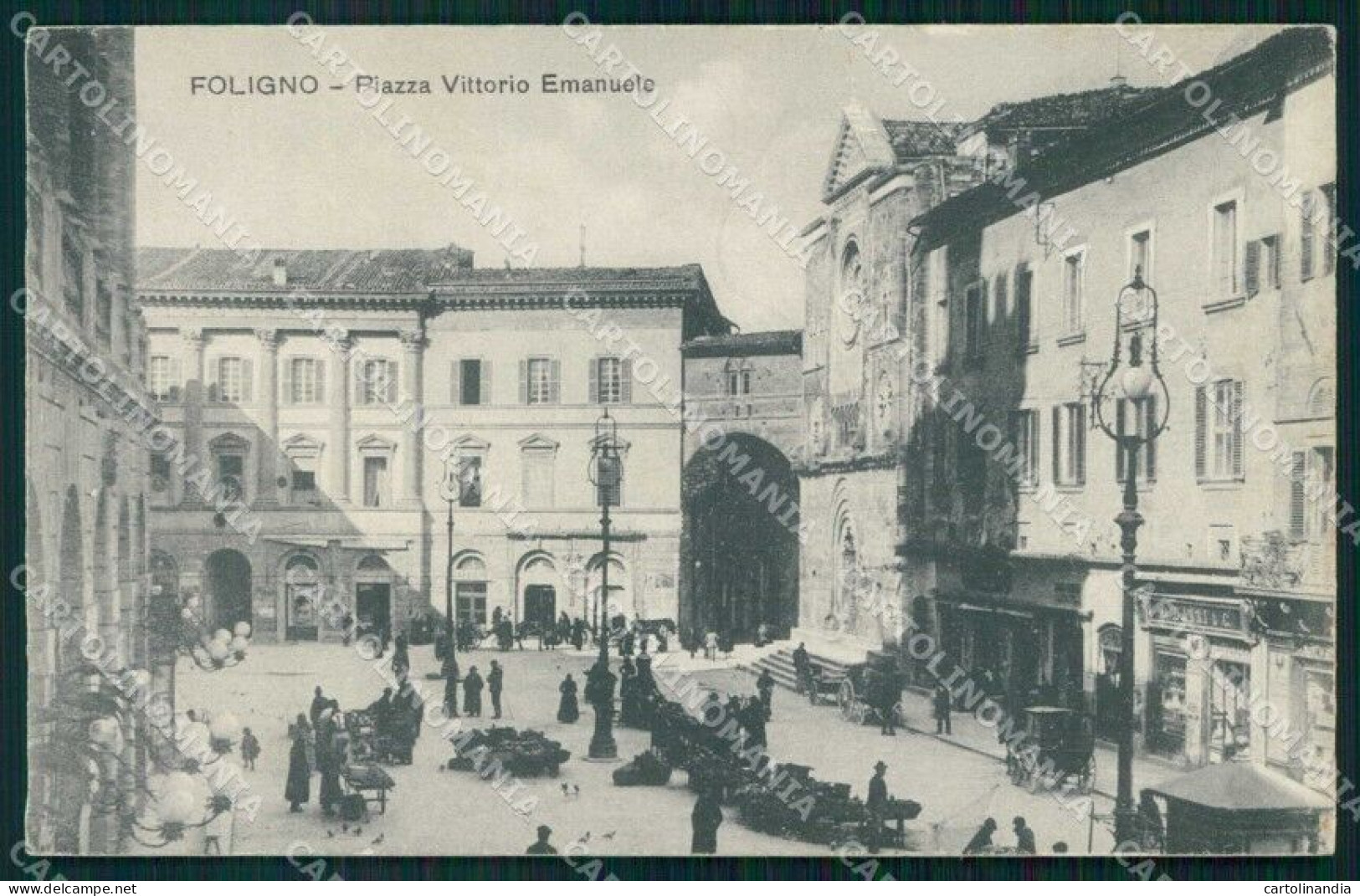 Perugia Foligno Piazza Vittorio Emanuele Cartolina RB7745 - Perugia