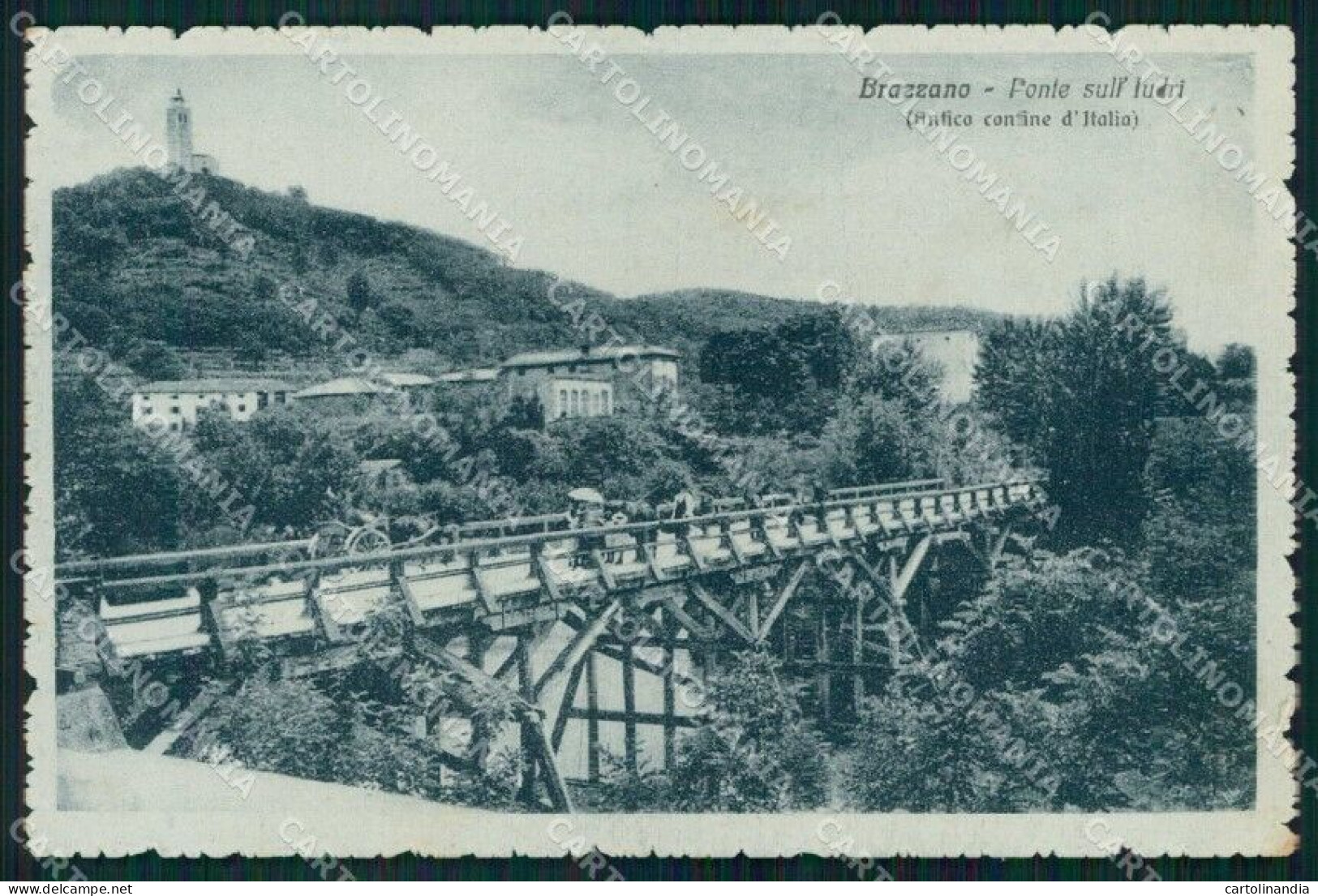 Gorizia Cormons Brazzano Ponte Sull'Iudri Antico Confine Cartolina RB6233 - Gorizia