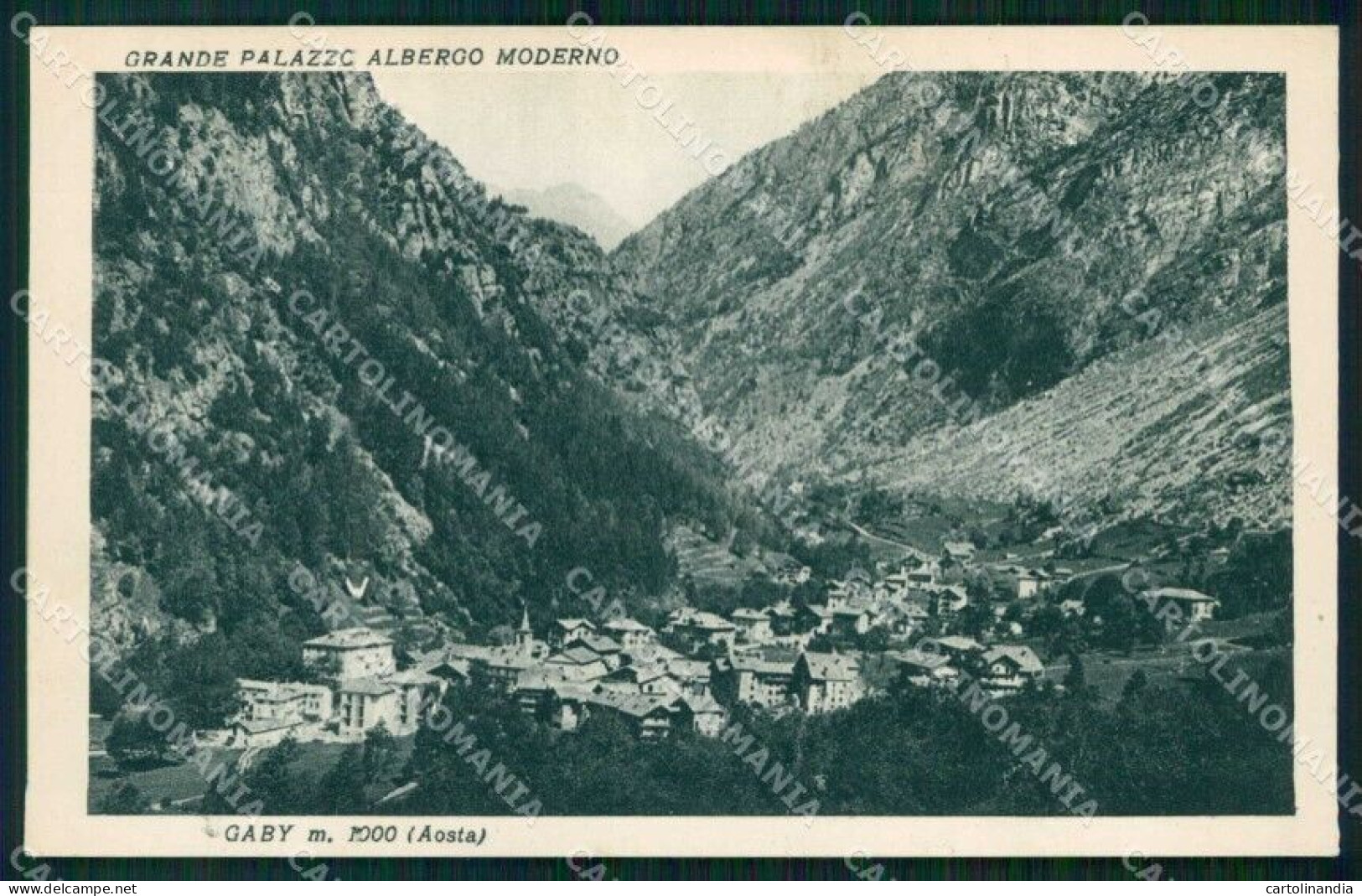 Aosta Gaby Grande Palazzo Albergo Moderno Carducci Cartolina RB8426 - Aosta