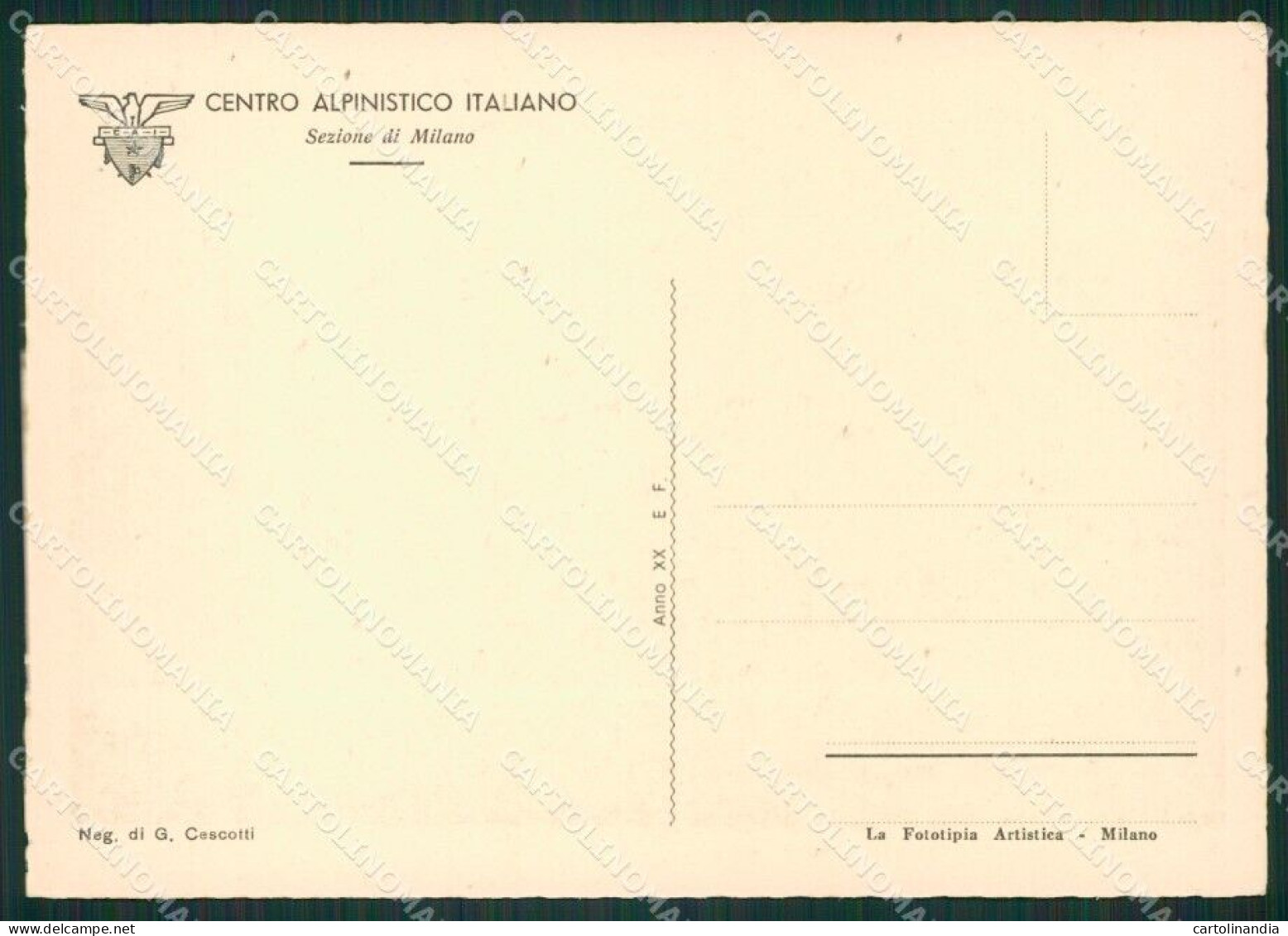 Lecco Mandello Lario Rifugio Bietti Cai FG Cartolina ZK0634 - Lecco