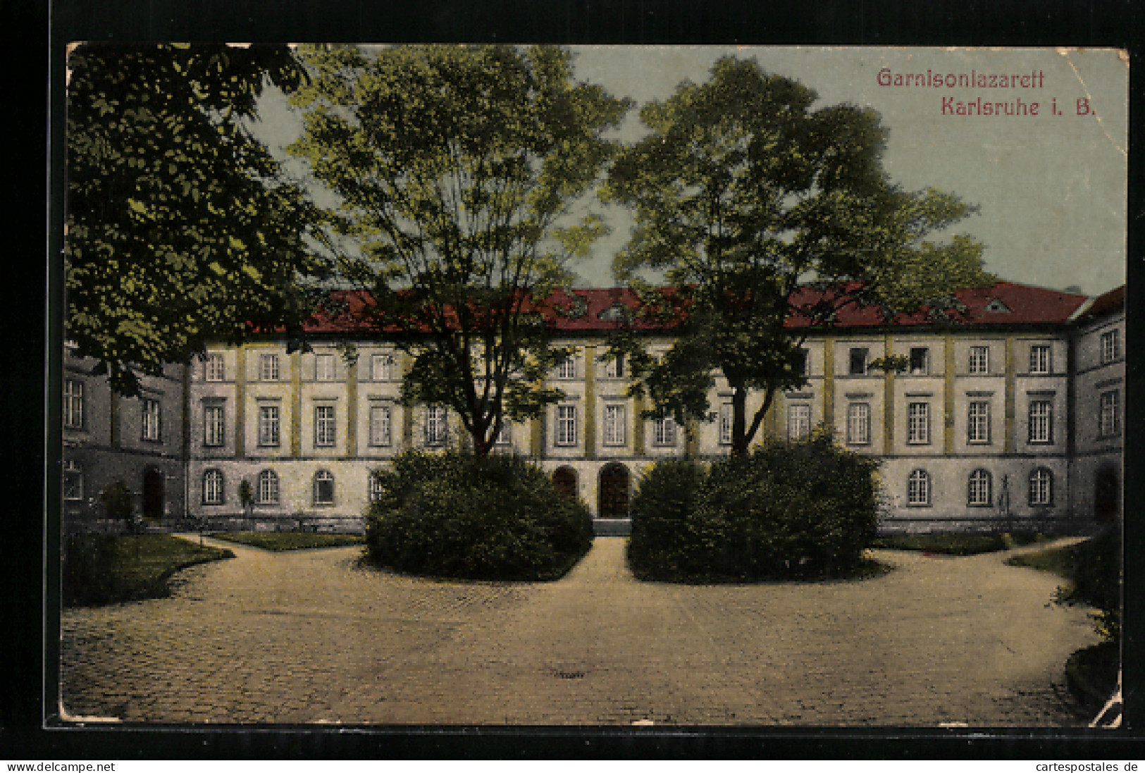 AK Karlsruhe, Garnisonlazarett Garten  - Karlsruhe