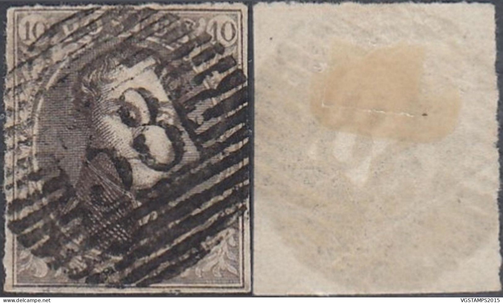 Belgique 1861 - Timbre Oblitéré. COB Nr.: 10 Avec Oblitération P 38 ENGHIEN ...... (EB) AR-02451 - 1858-1862 Medallones (9/12)