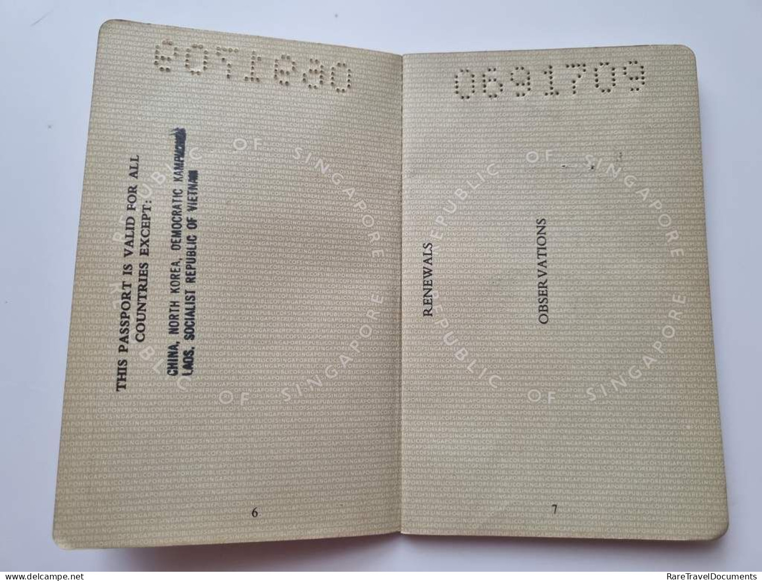 SINGAPORE Passport Passeport Reisepass of a School Principal